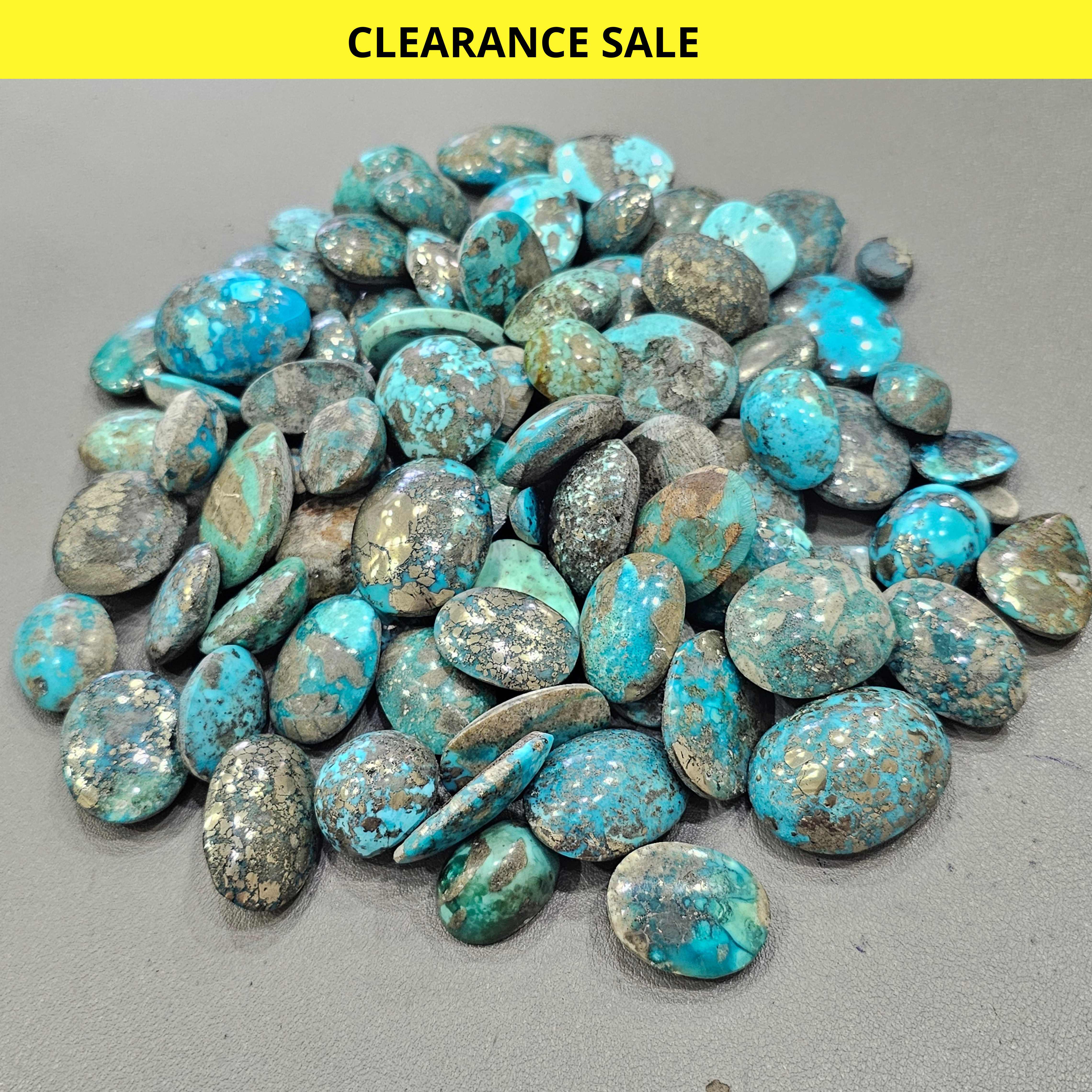 250 Grams Natural Turquoise Stones with Pyrites | 20-35mm Size | 20-25 Pieces - The LabradoriteKing