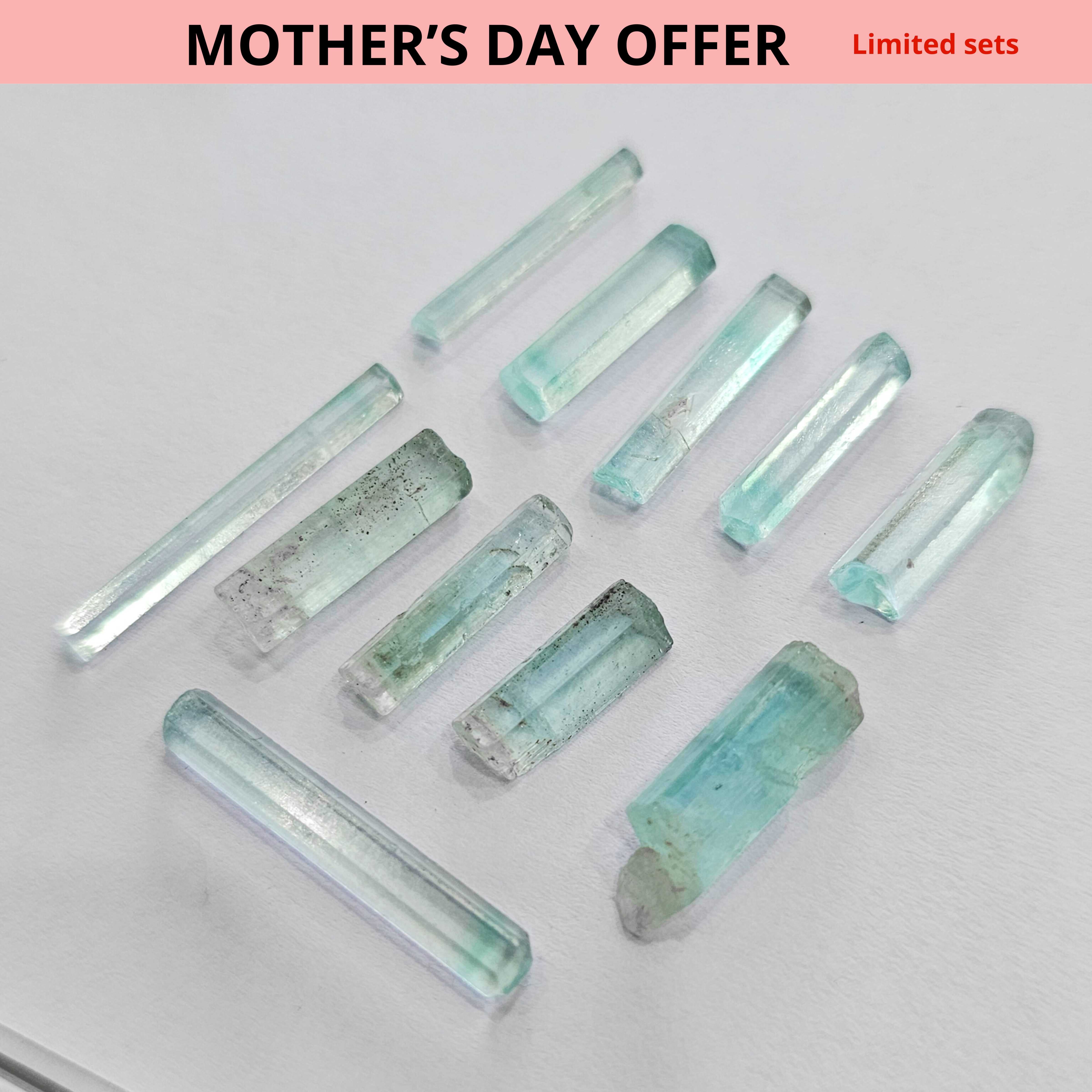 10 Pcs of Natural Vanadium Emerald Rough |10-22mm long | Cylinder Shapes - The LabradoriteKing