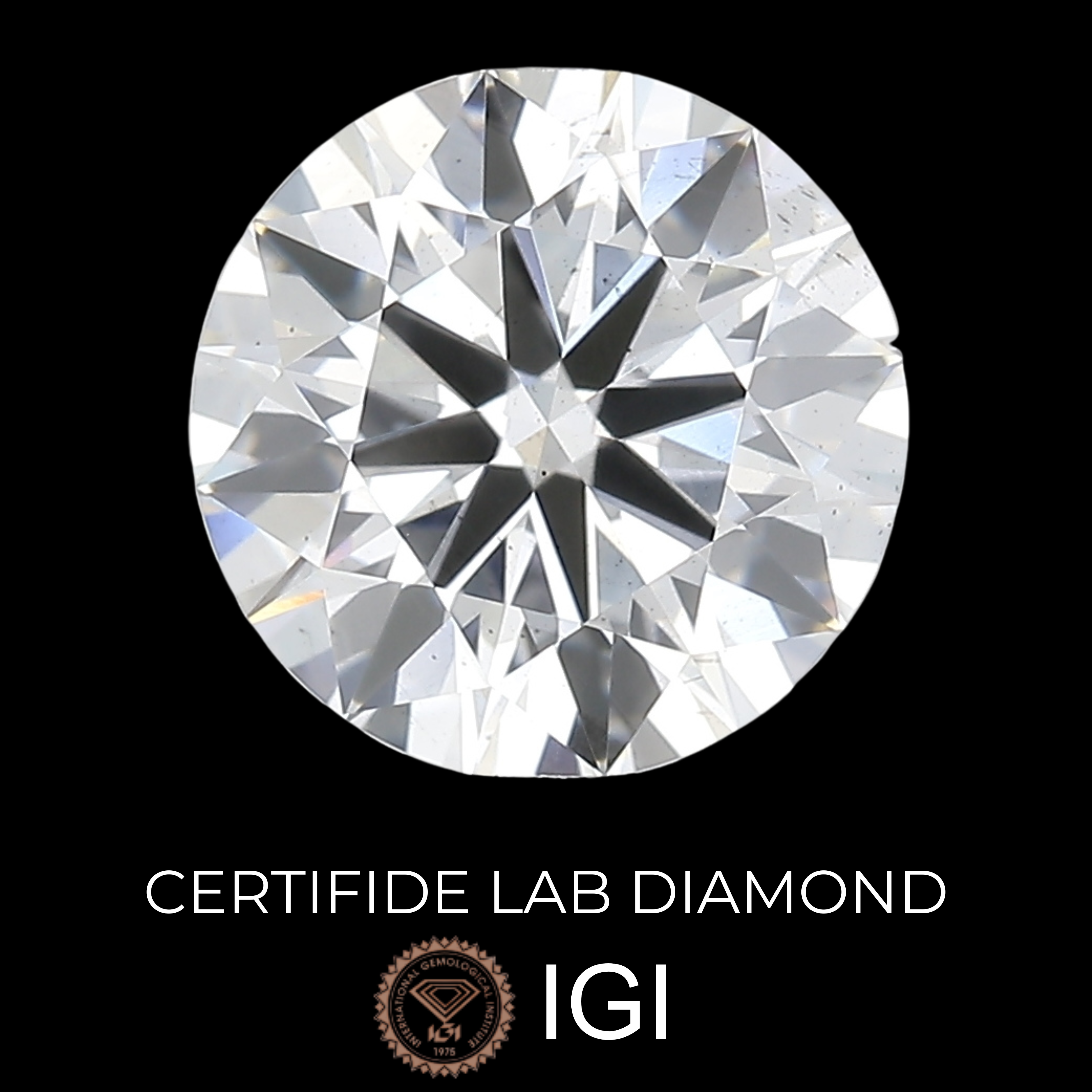Lab Diamond Round Cut | EX Cut | SI1 | E Color | IGI Certified with Engraving - The LabradoriteKing