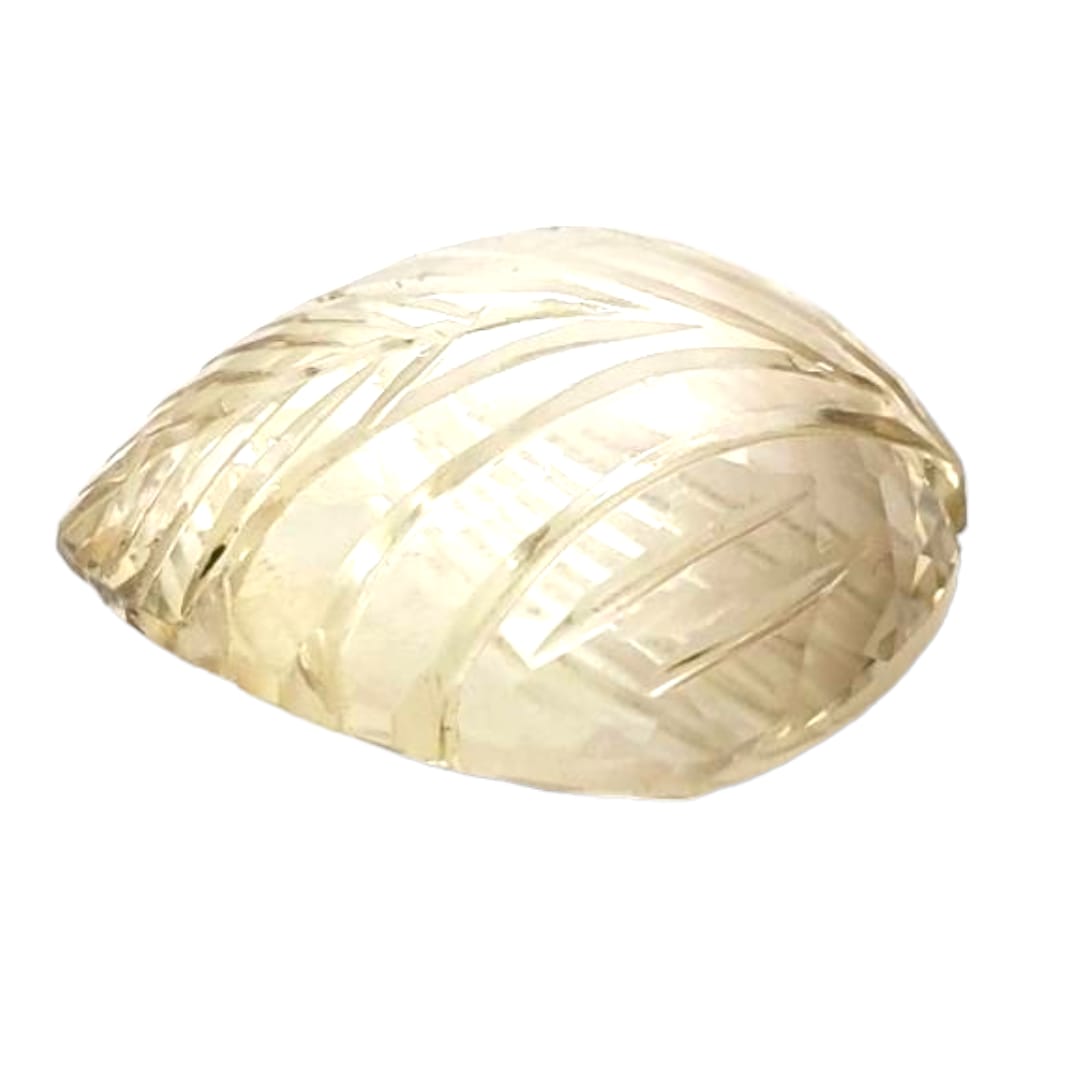 1 Pieces Natural Citrine Carved Leaf Shape | Size:37x34mm - The LabradoriteKing