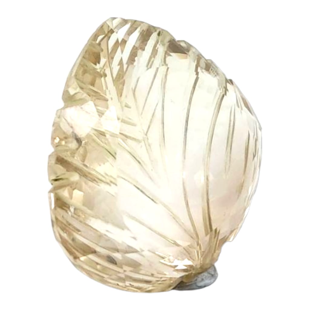 1 Pieces Natural Citrine Carved Leaf Shape | Size:37x34mm - The LabradoriteKing