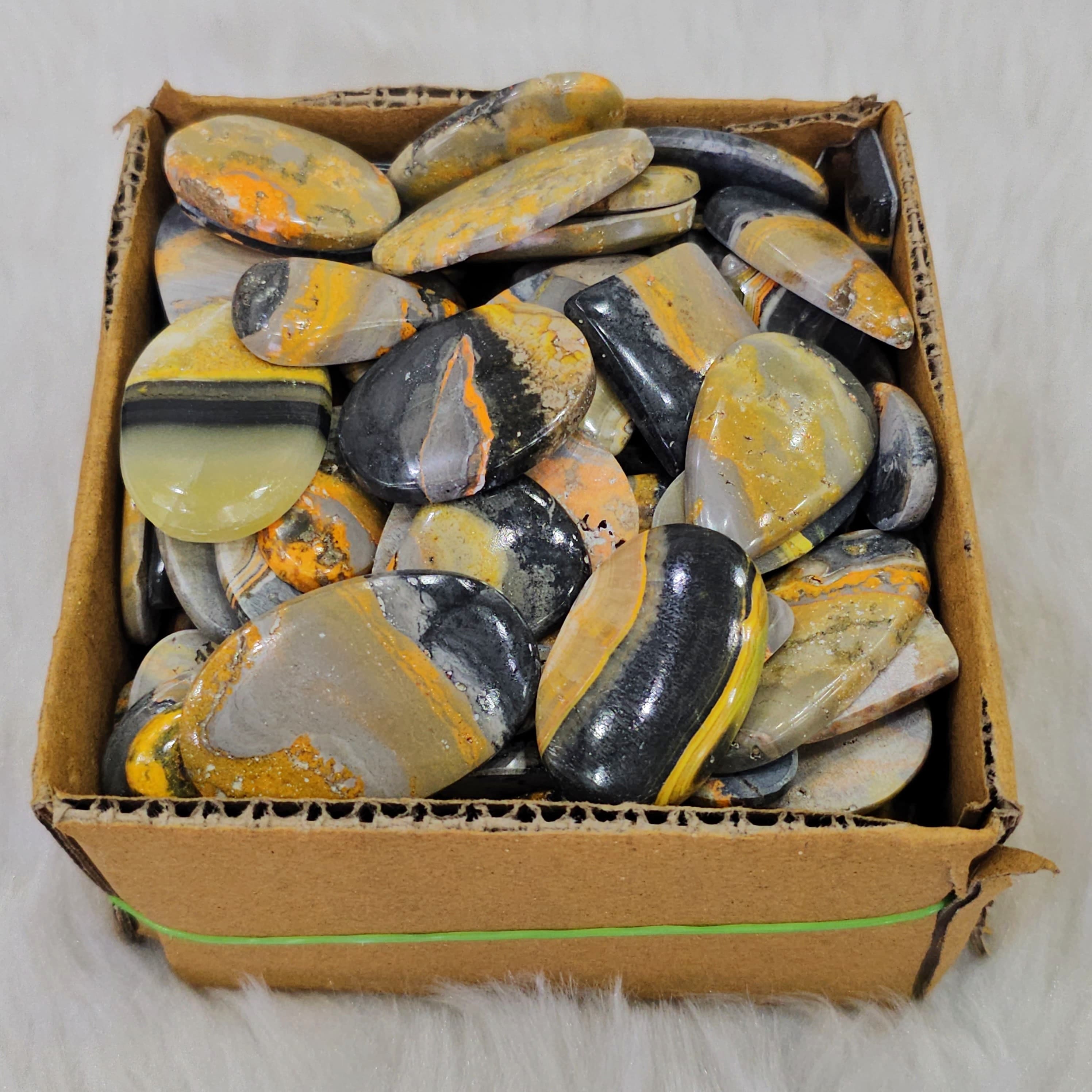 500 Gram/ 1Kg of Lava Bumblebee Jasper | 1 Inches to 3 Inches| 90-110 Pcs approx - The LabradoriteKing