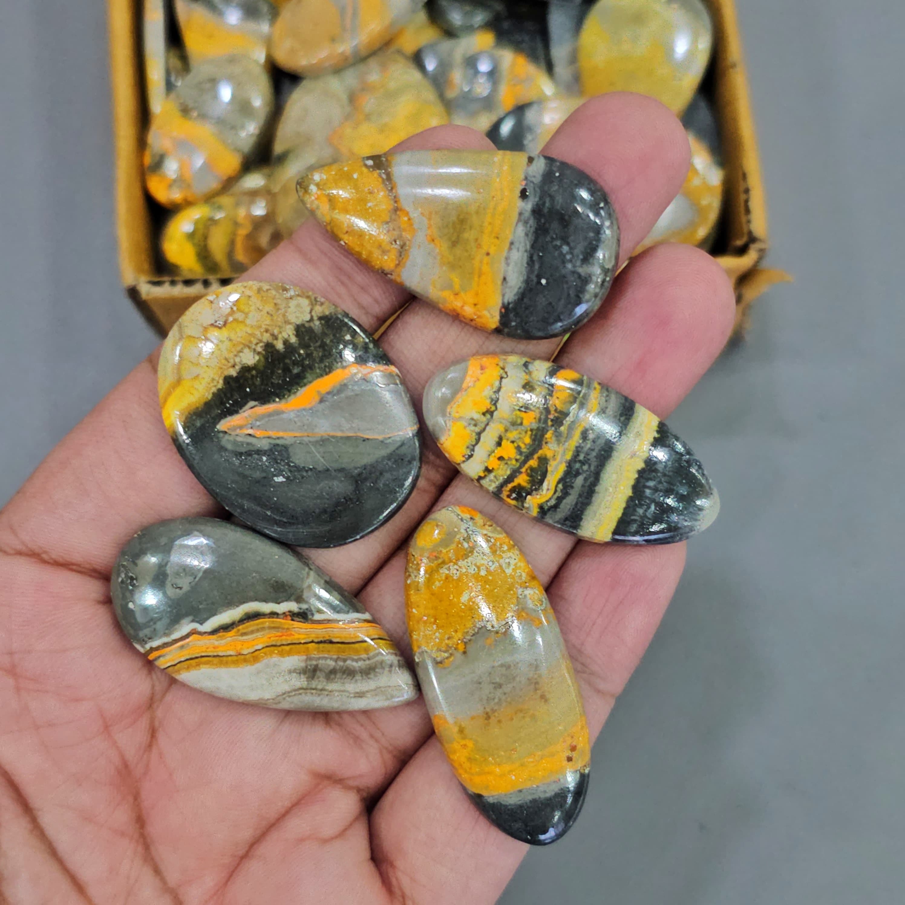 500 Gram/ 1Kg of Lava Bumblebee Jasper | 1 Inches to 3 Inches| 90-110 Pcs approx - The LabradoriteKing