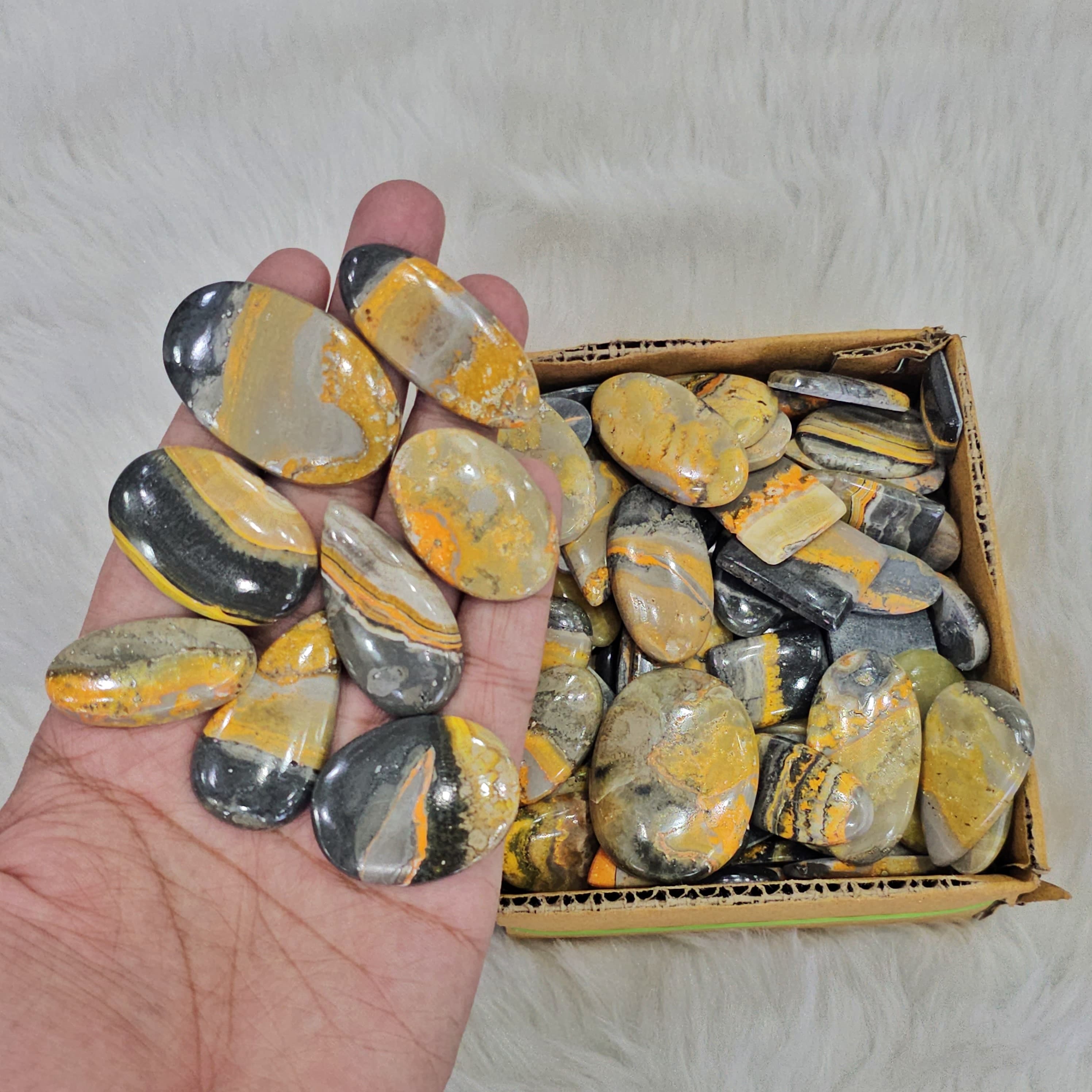 500 Gram/ 1Kg of Lava Bumblebee Jasper | 1 Inches to 3 Inches| 90-110 Pcs approx - The LabradoriteKing