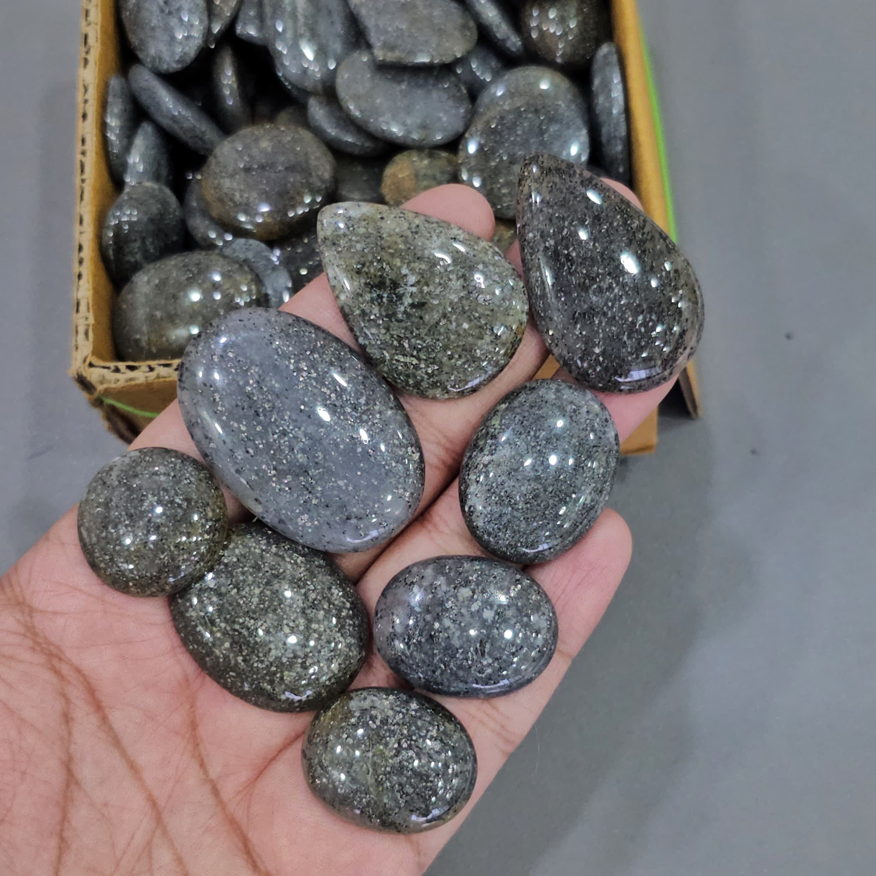 500 Gram Natural Black Sunstone Cabochon Lot - Untreated and Authentic | 1 Inches to 2.5 Inches| 40-50 Pcs approx - The LabradoriteKing