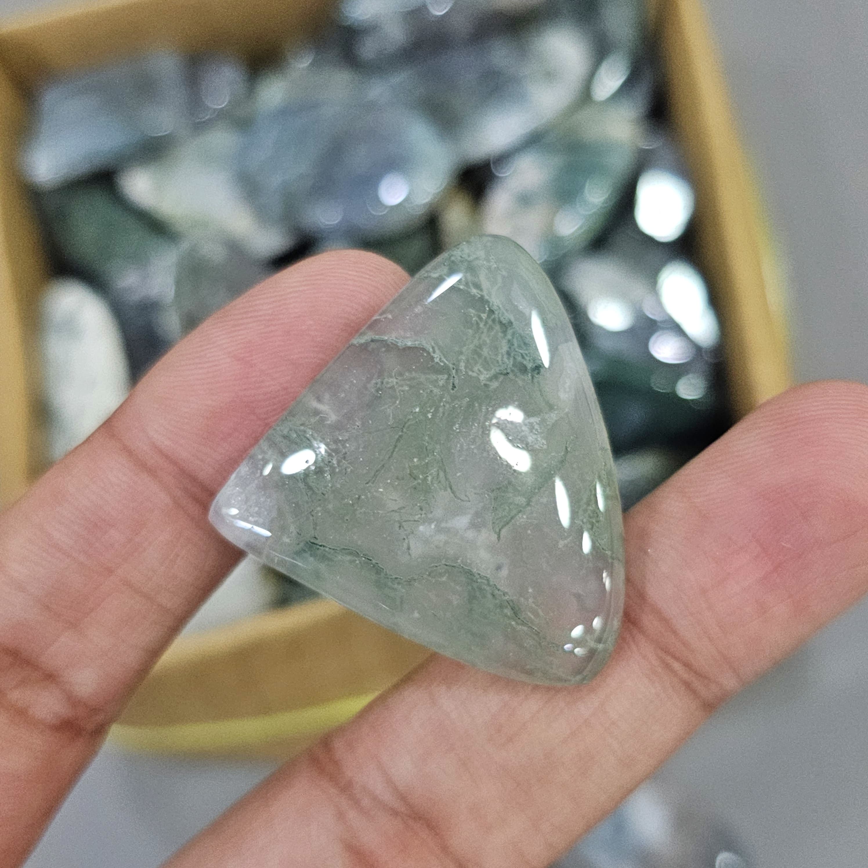 500Gram/1KG Moss Agate Cabochons | 80-100 Pcs | 1" to 3" Inches - The LabradoriteKing