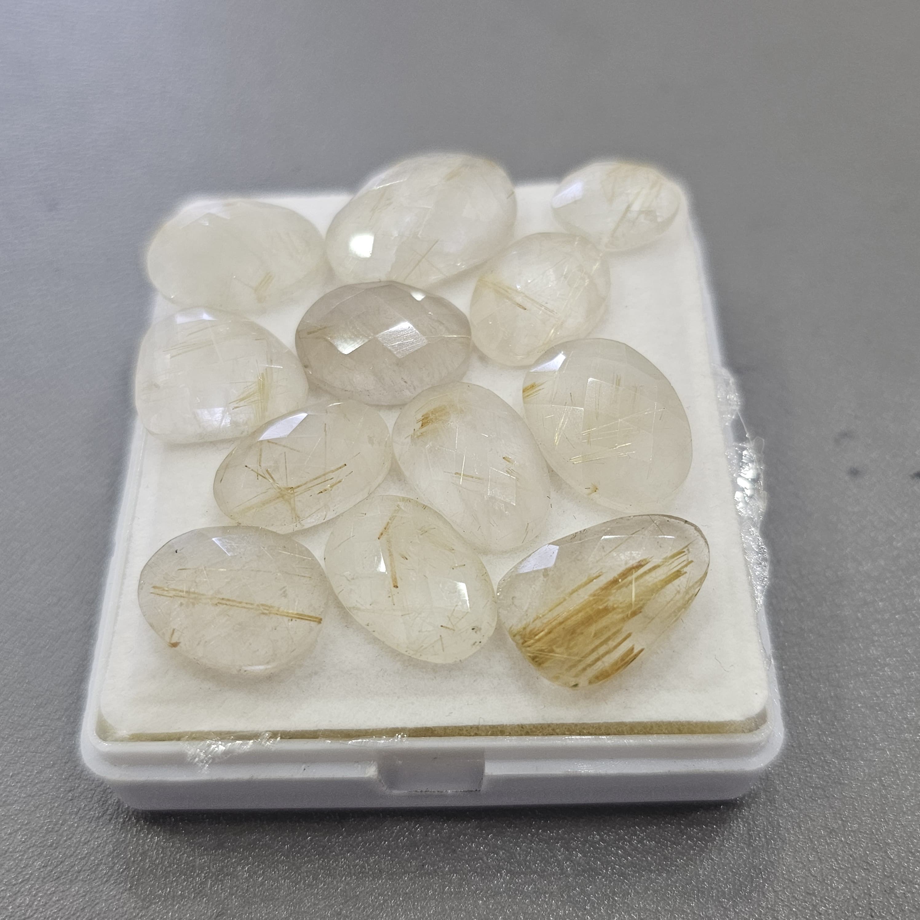 12 Pcs Of Mix Natural Golden Rutile Quartz Rosecut | Shape: fancy | Size: 12-20mm - The LabradoriteKing