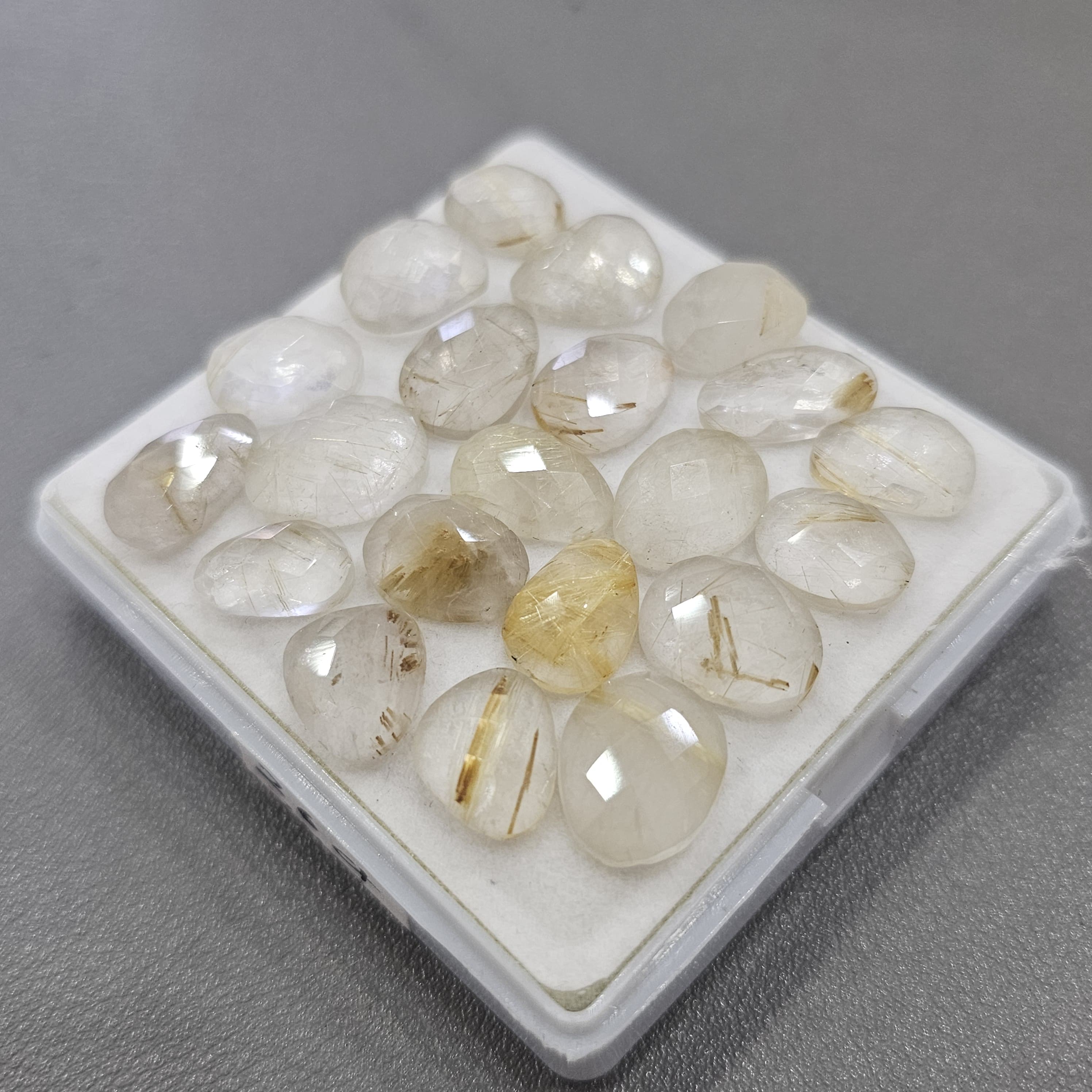 21 Pcs Of Mix Natural Golden Rutile Quartz Rosecut | Shape: fancy | Size: 11-14mm - The LabradoriteKing