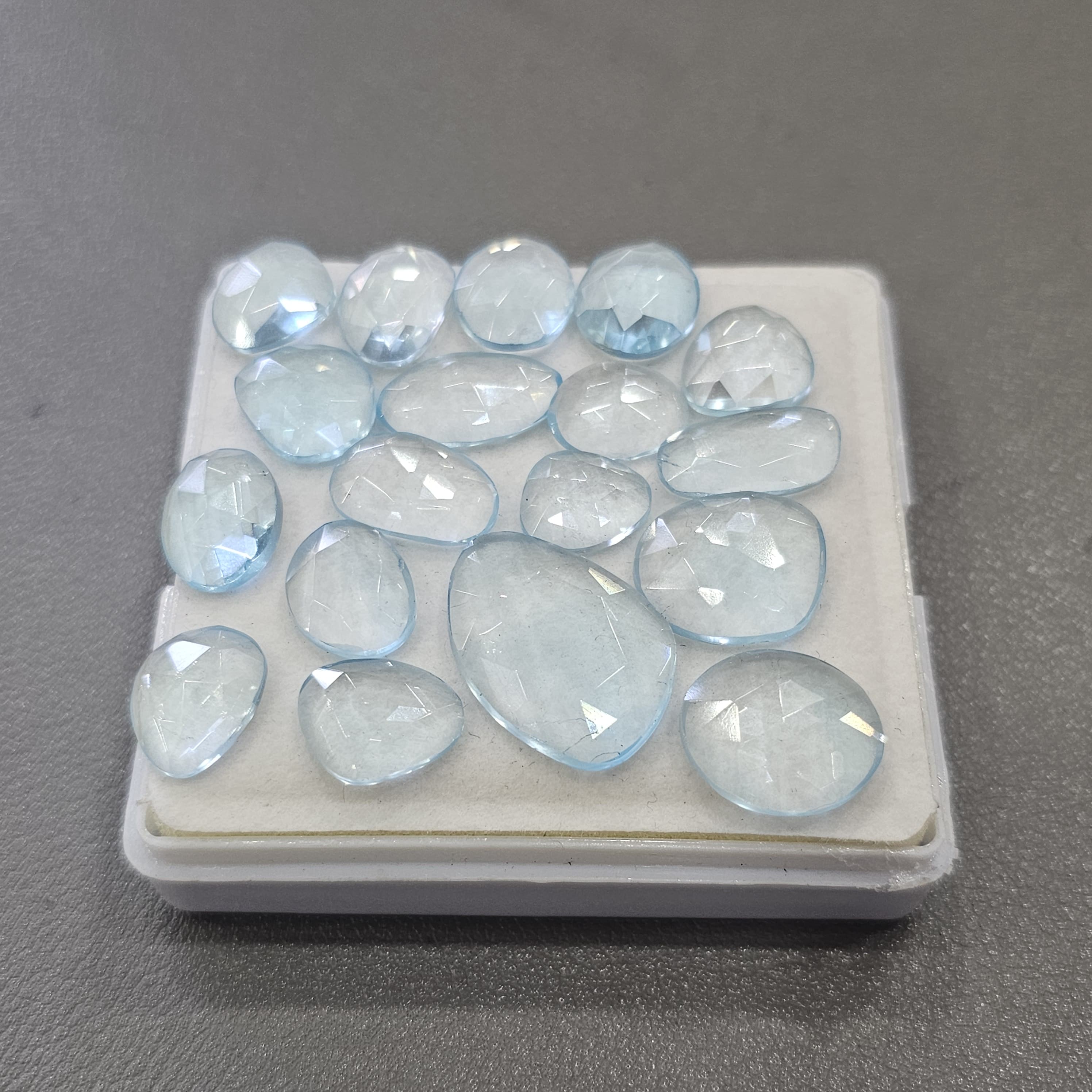 18 Pcs Of Mix Natural Blue Topaz Rosecut | Shape: fancy| Size: 11-26mm - The LabradoriteKing