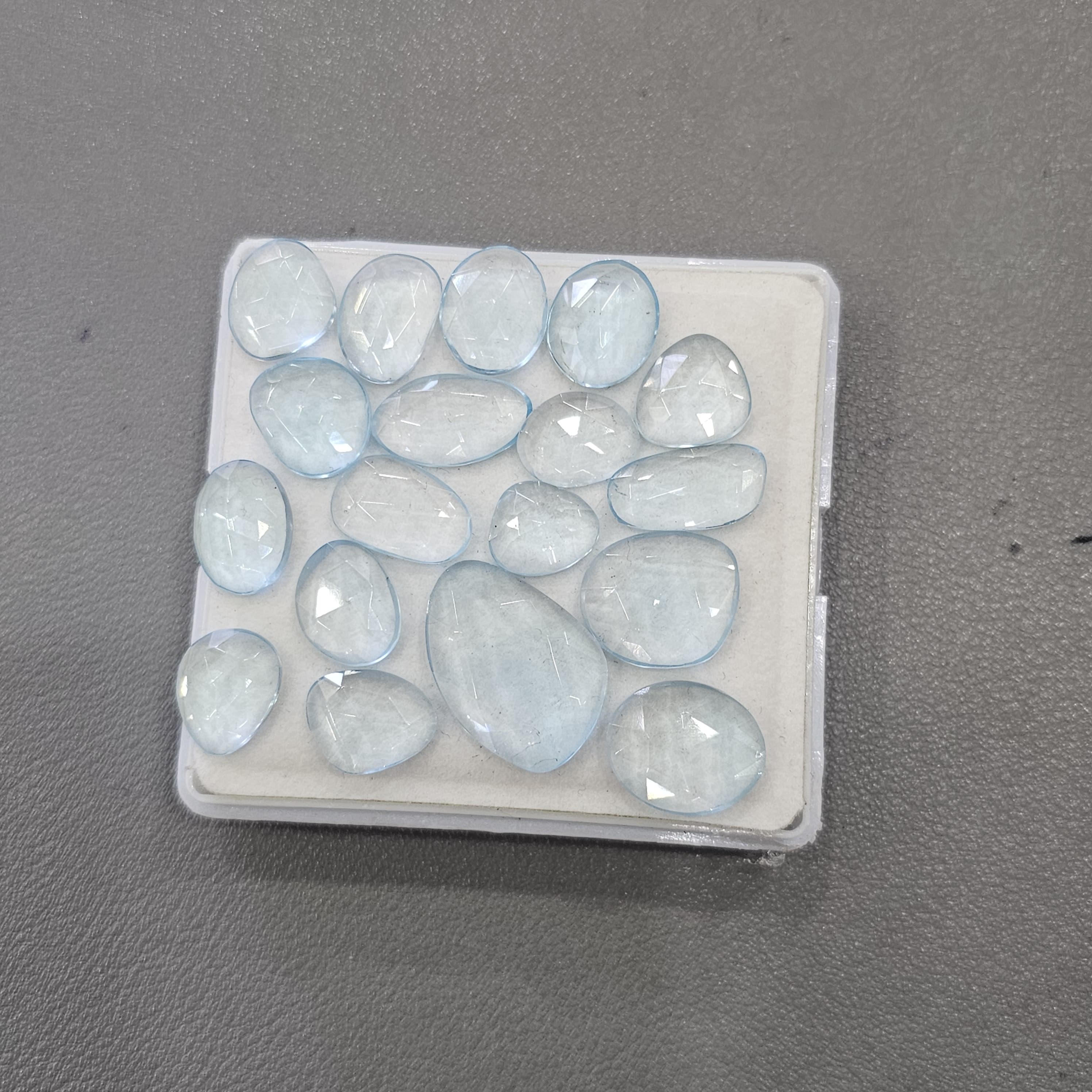 18 Pcs Of Mix Natural Blue Topaz Rosecut | Shape: fancy| Size: 11-26mm - The LabradoriteKing