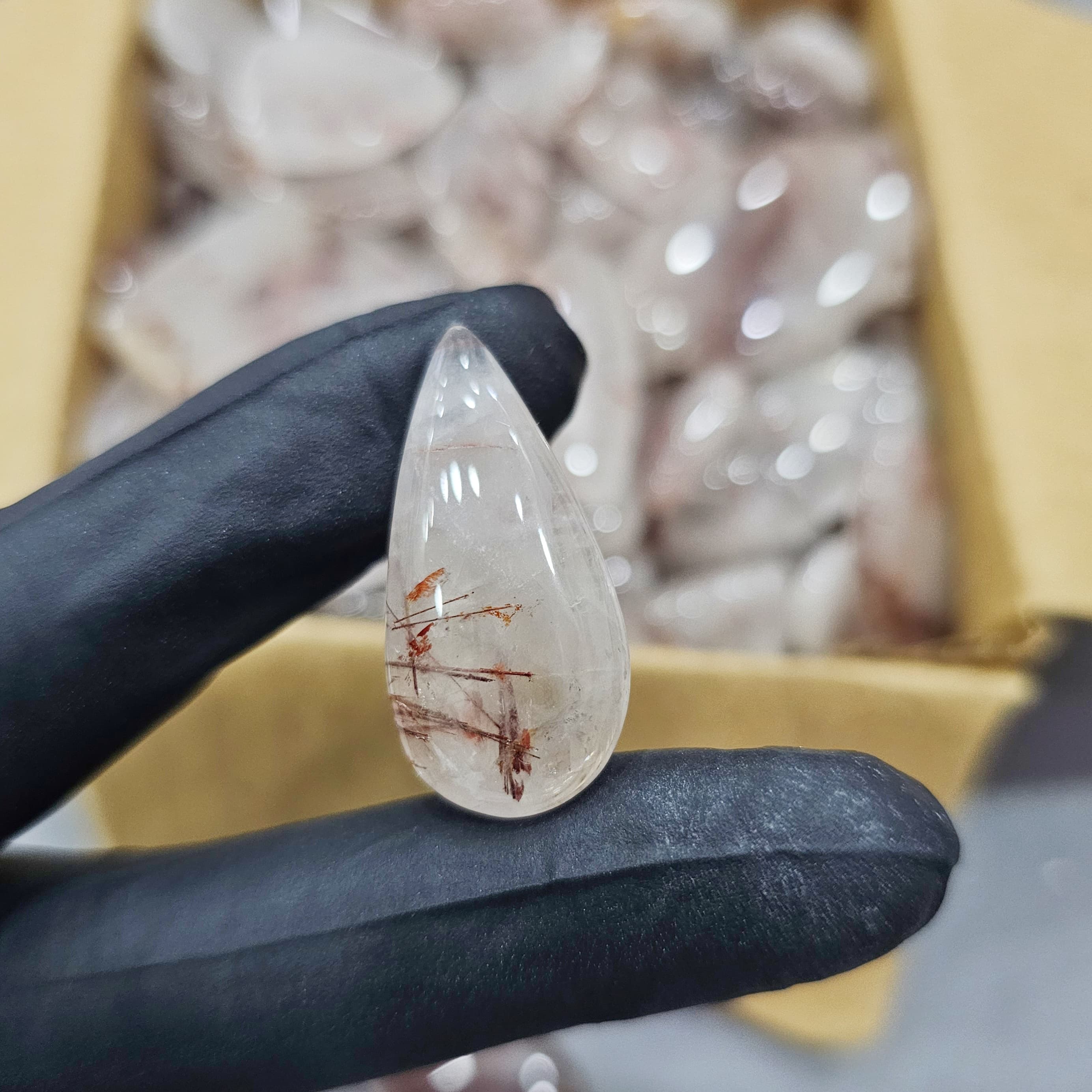 250 Gram/500 Gram of Sagenitic Red Rutile Quartz Cabochon | 1" to 2" Inches | 40-60Pcs - The LabradoriteKing