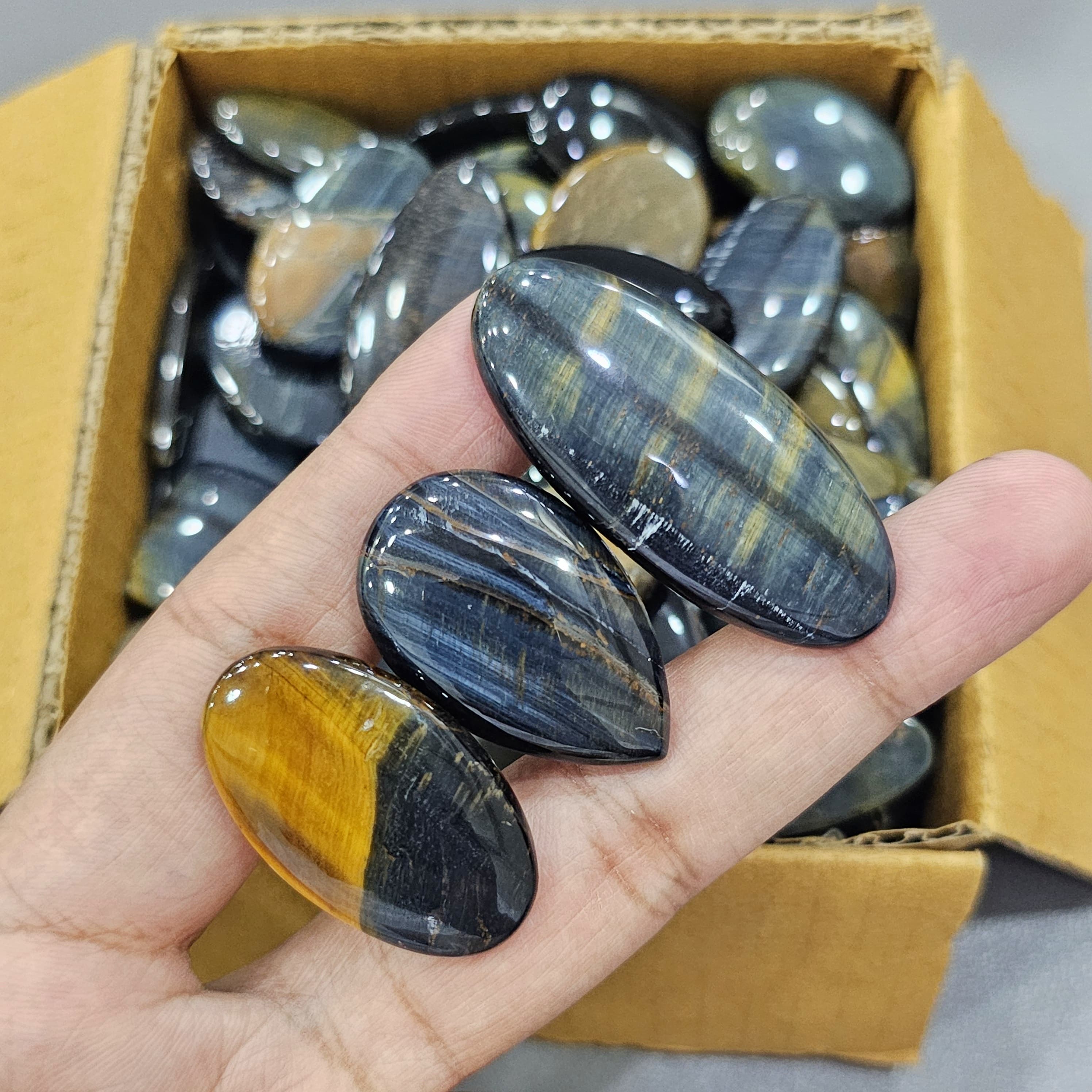 500/1KG Gram Natural Bi-Color Tiger  | 1"-3" Inches  | 100-120 Pcs | Rare South African - The LabradoriteKing