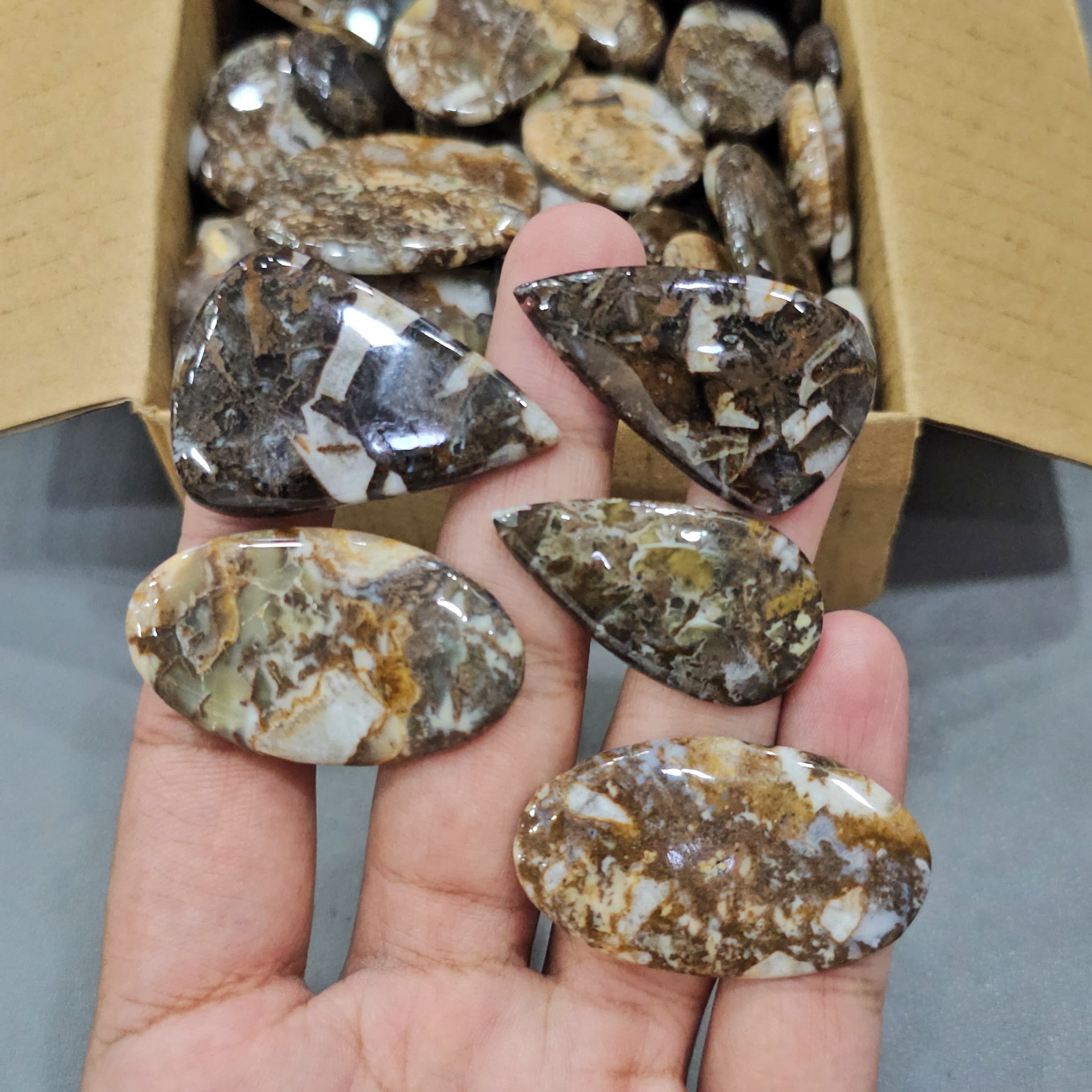500 Grams/1KG Turkish Jasper Cabochons Cabochon | 1" to 2" Inches | 80-110Pcs - The LabradoriteKing