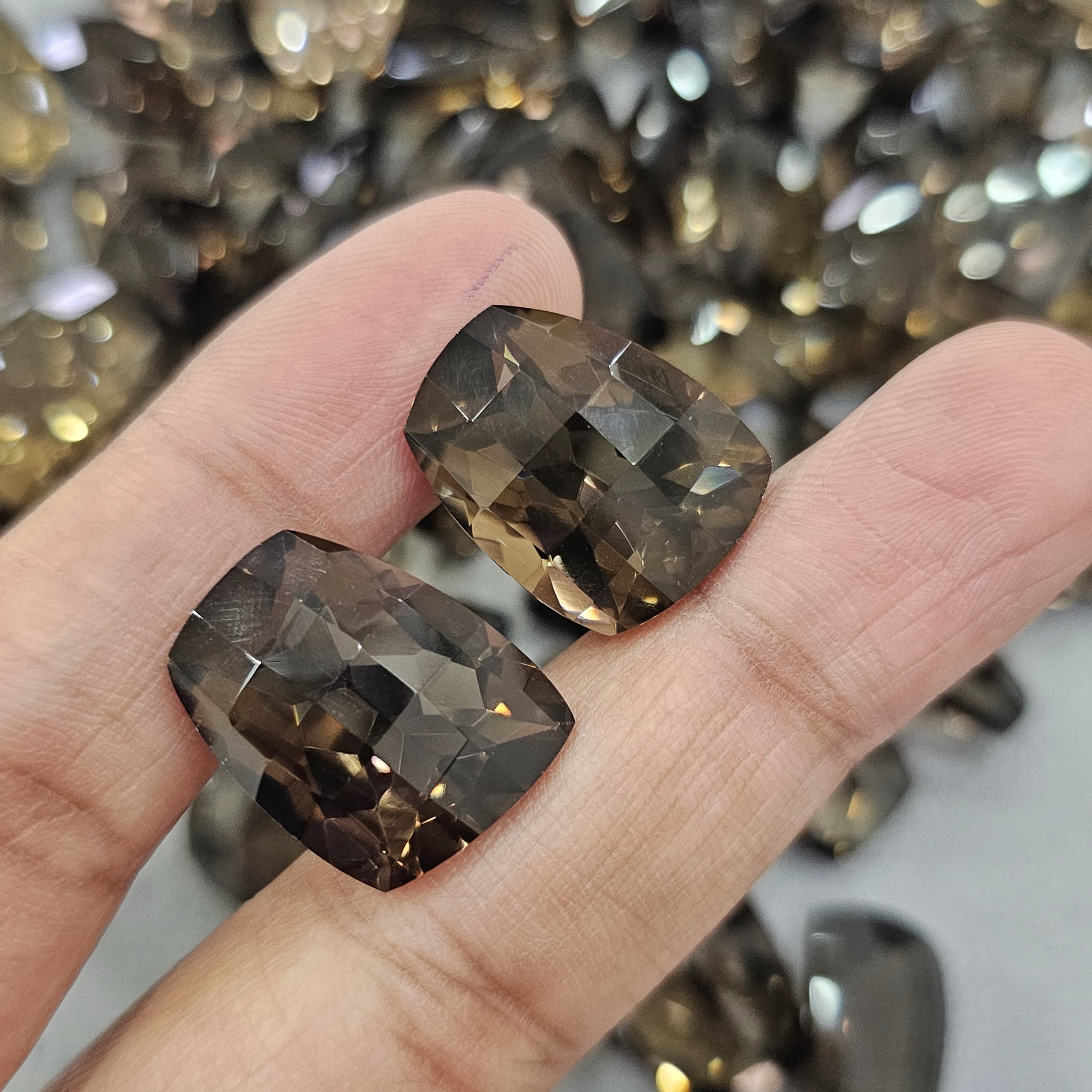 5 Pcs of Smoky Quartz Pixel Cut from Brazil | 20-22mm - The LabradoriteKing