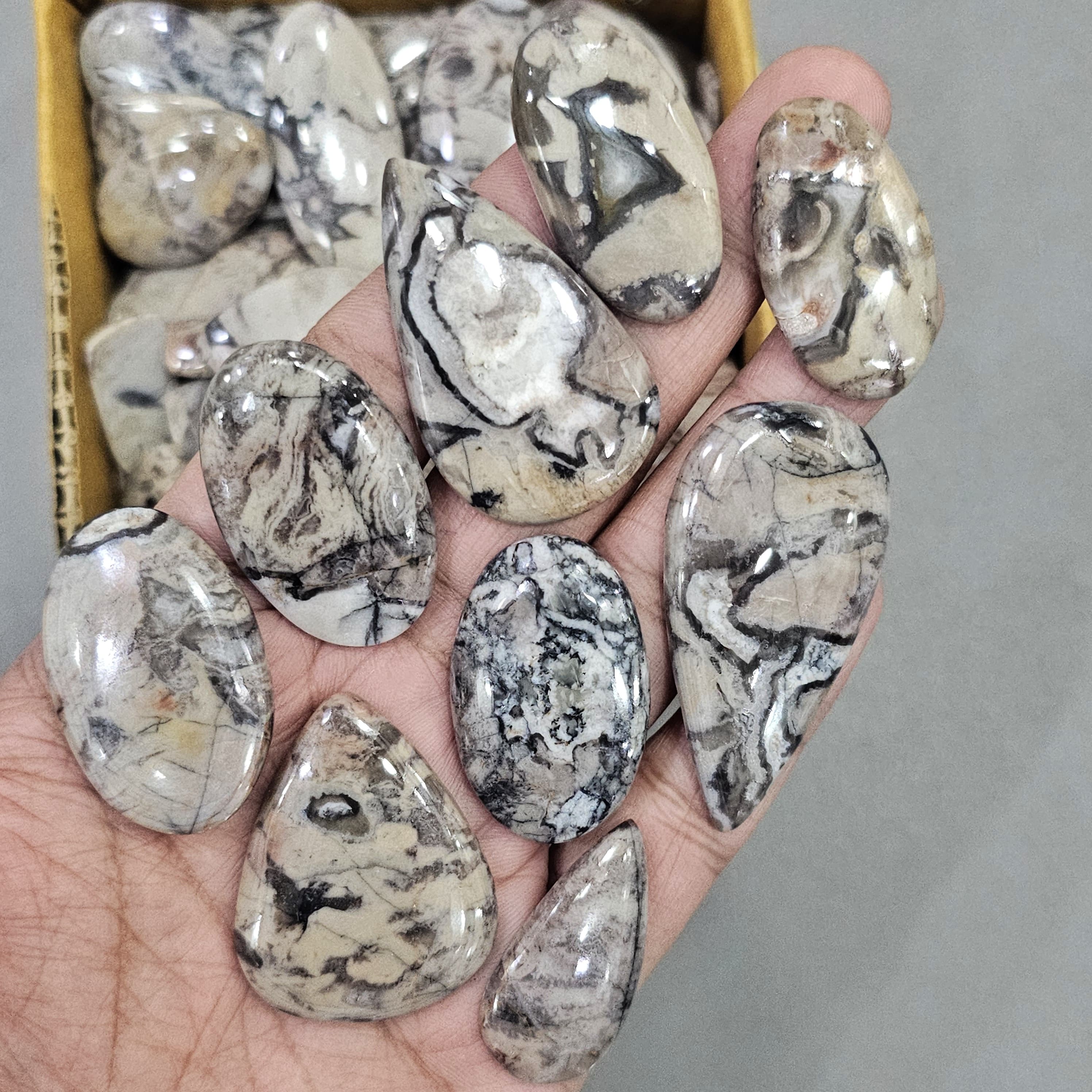 500 Grams/1KG Wave Jasper Cabochon | 1" to 2" Inches | 80-110Pcs - The LabradoriteKing