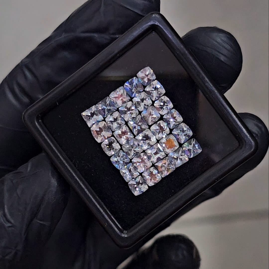 30 Pcs Natural Madagascar Moonstones Faceted | Shape: Square | Size: 4mm | Top quality - The LabradoriteKing