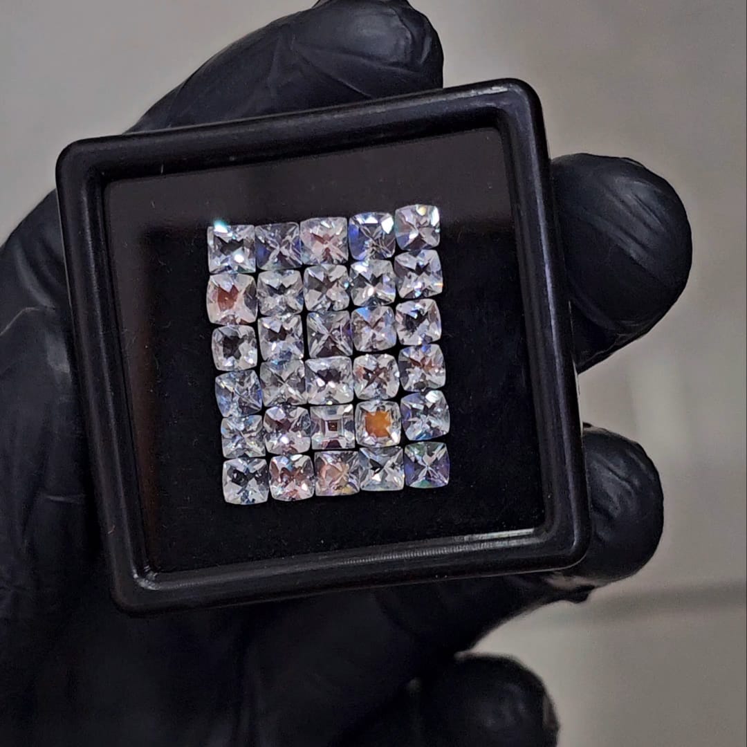 30 Pcs Natural Madagascar Moonstones Faceted | Shape: Square | Size: 4mm | Top quality - The LabradoriteKing