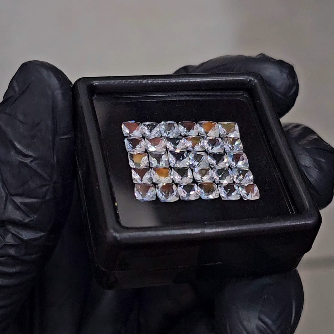 30 Pcs Natural Madagascar Moonstones Faceted | Shape: Square | Size: 4mm | Top quality - The LabradoriteKing