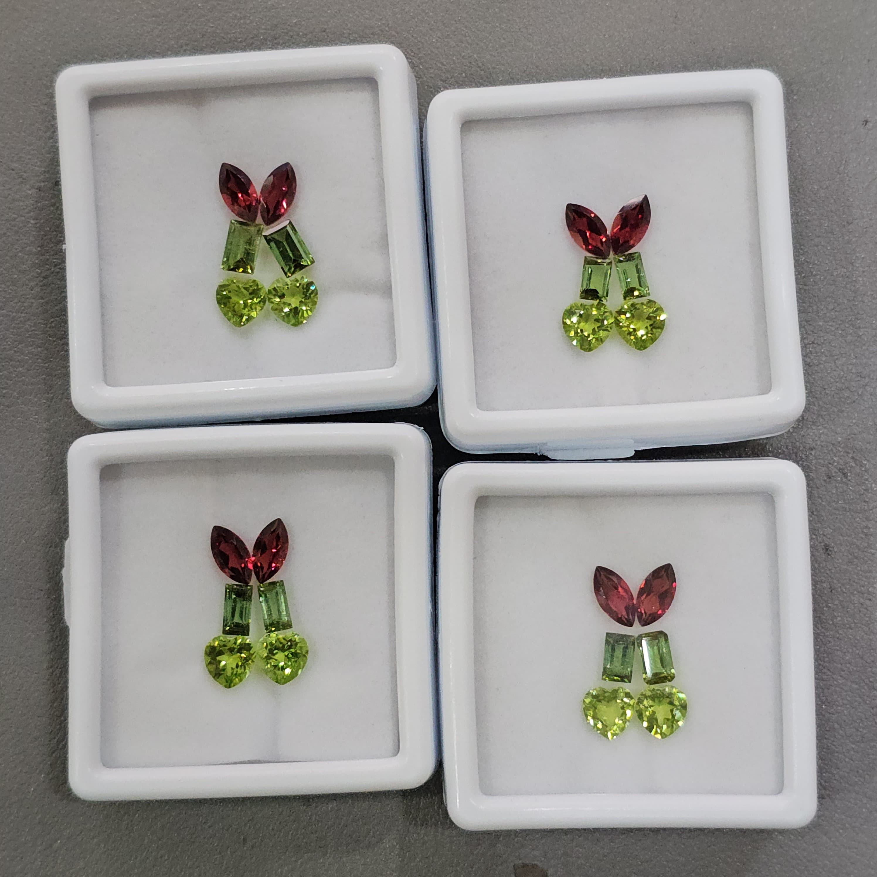 1 Box of Natural Peridot, Tourmaline & Garnet Faceted | Size: 6mm