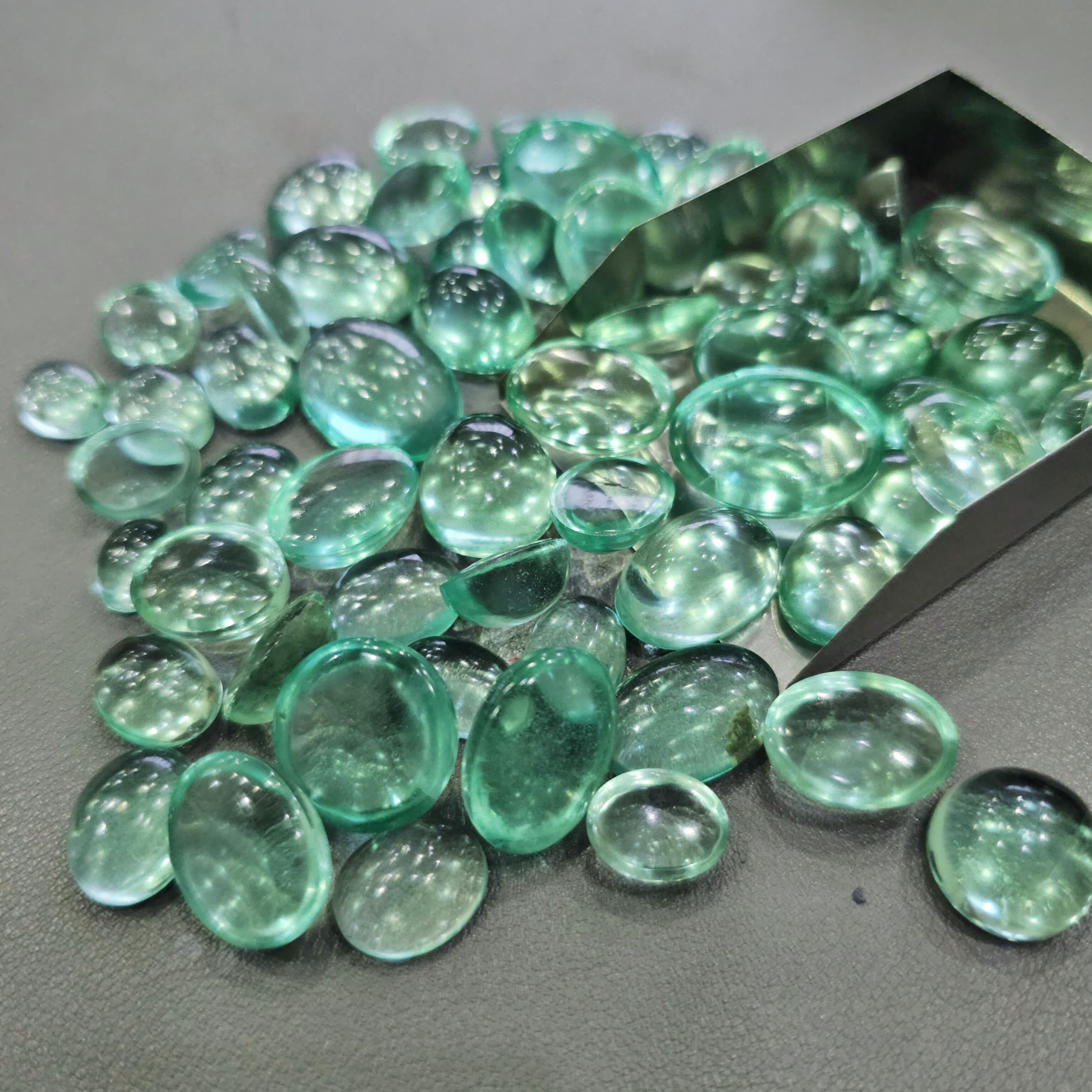 200cts Mint Fluorite from Russia Cabochons | 12–15 Pcs | 10–20mm