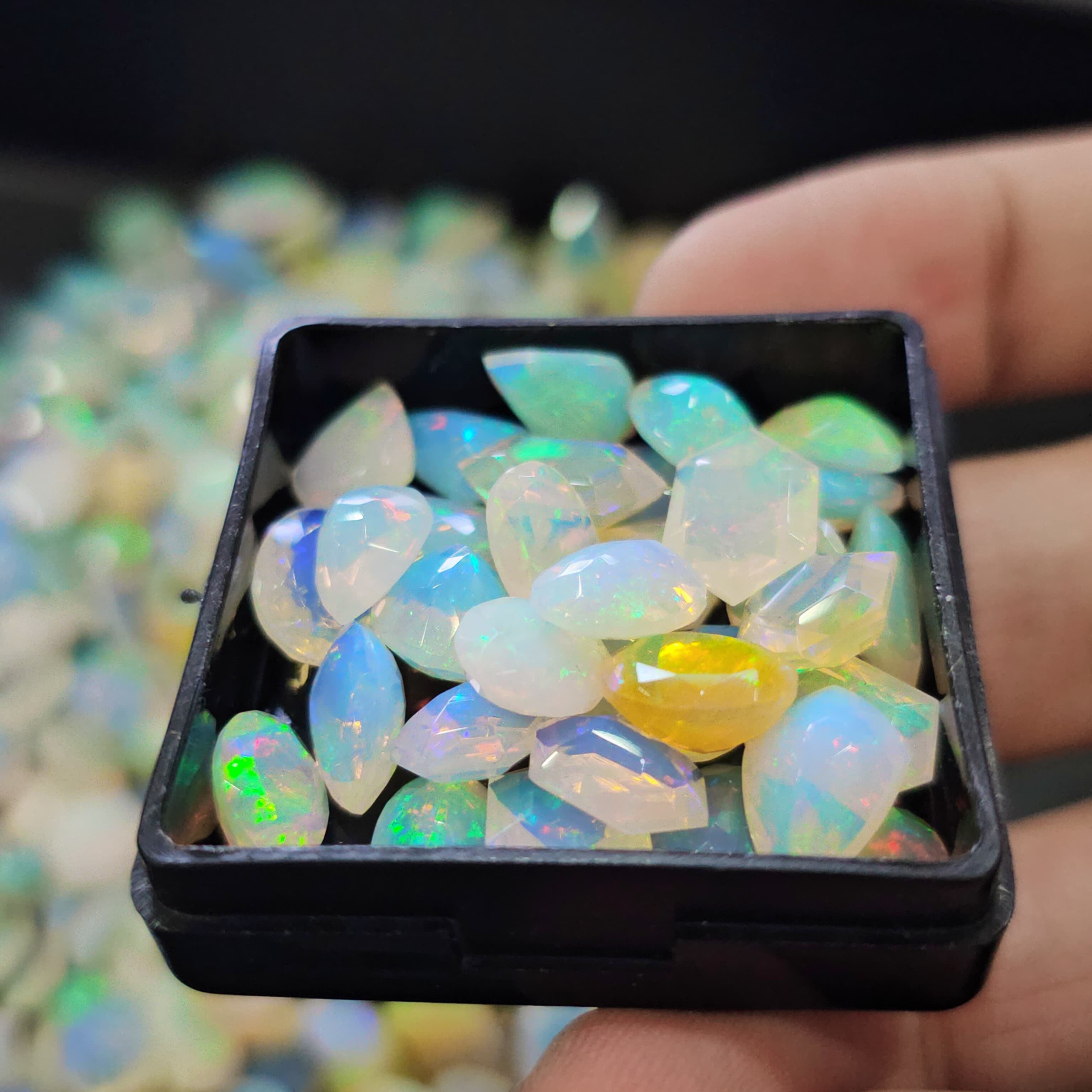 Wholesale Faceted Ethiopian Opals Scoop | Mix Fancy Shapes | 7-15mm - The LabradoriteKing