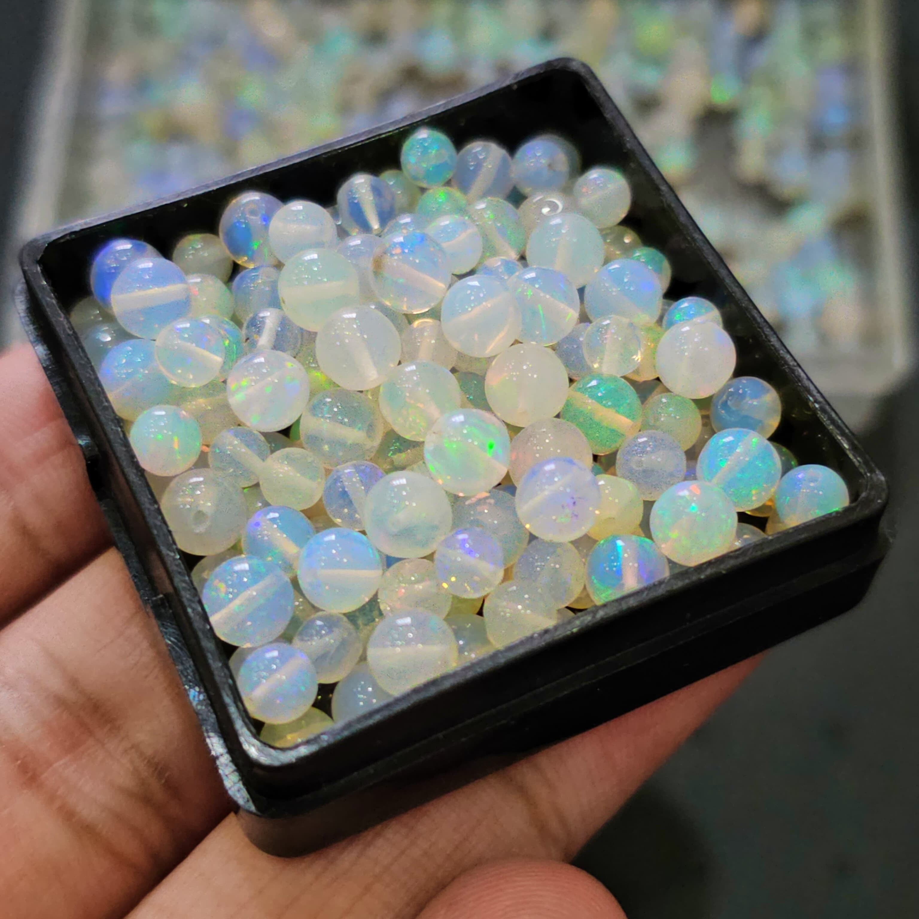 50 Cts Natural Opal Spheres | 120–140 Pieces Drilled | 3–5mm