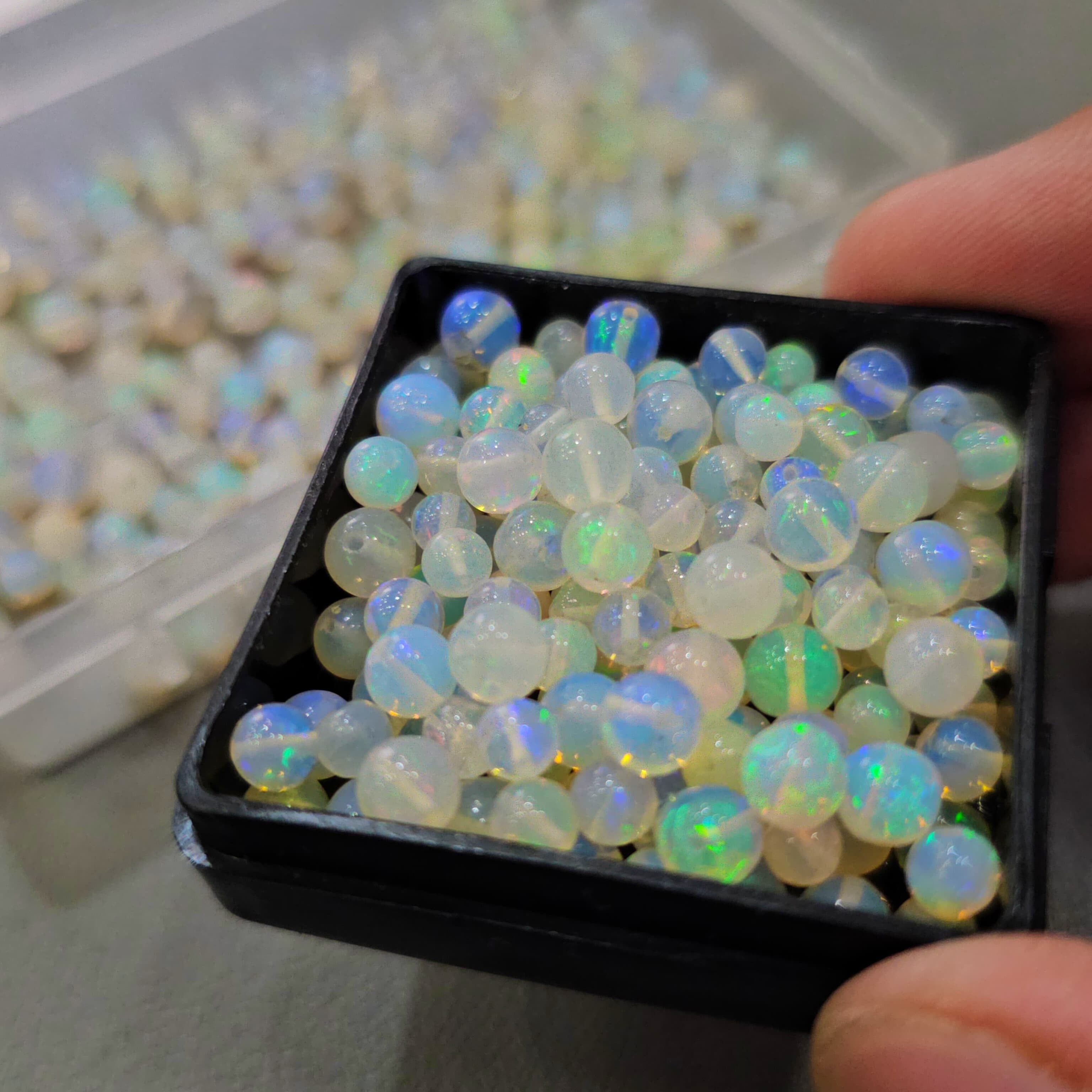 50 Cts Natural Opal Spheres | 120–140 Pieces Drilled | 3–5mm