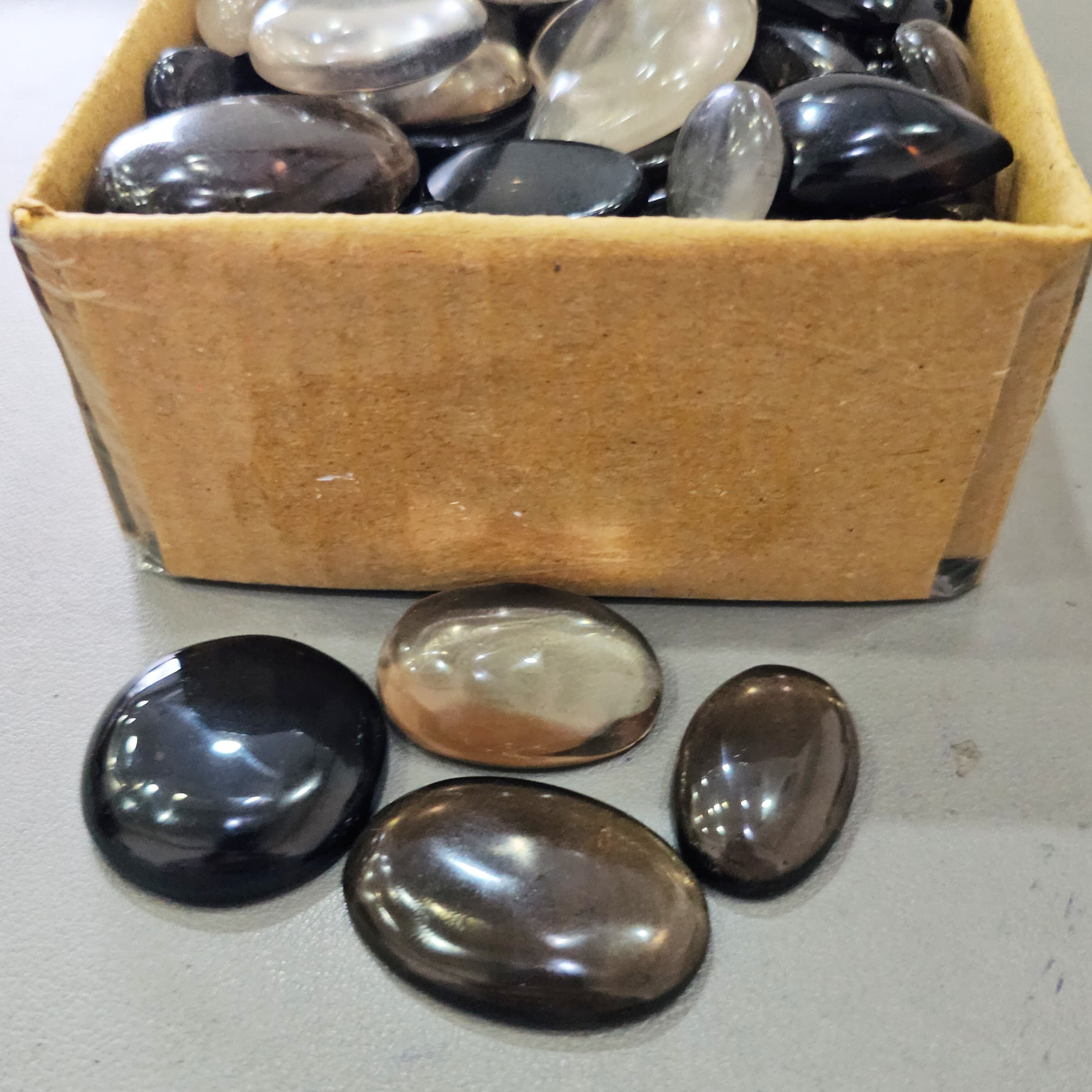 500 Gram of Natural Smoky Quartz Cabochons | 15-50 Pcs | 40-50mm