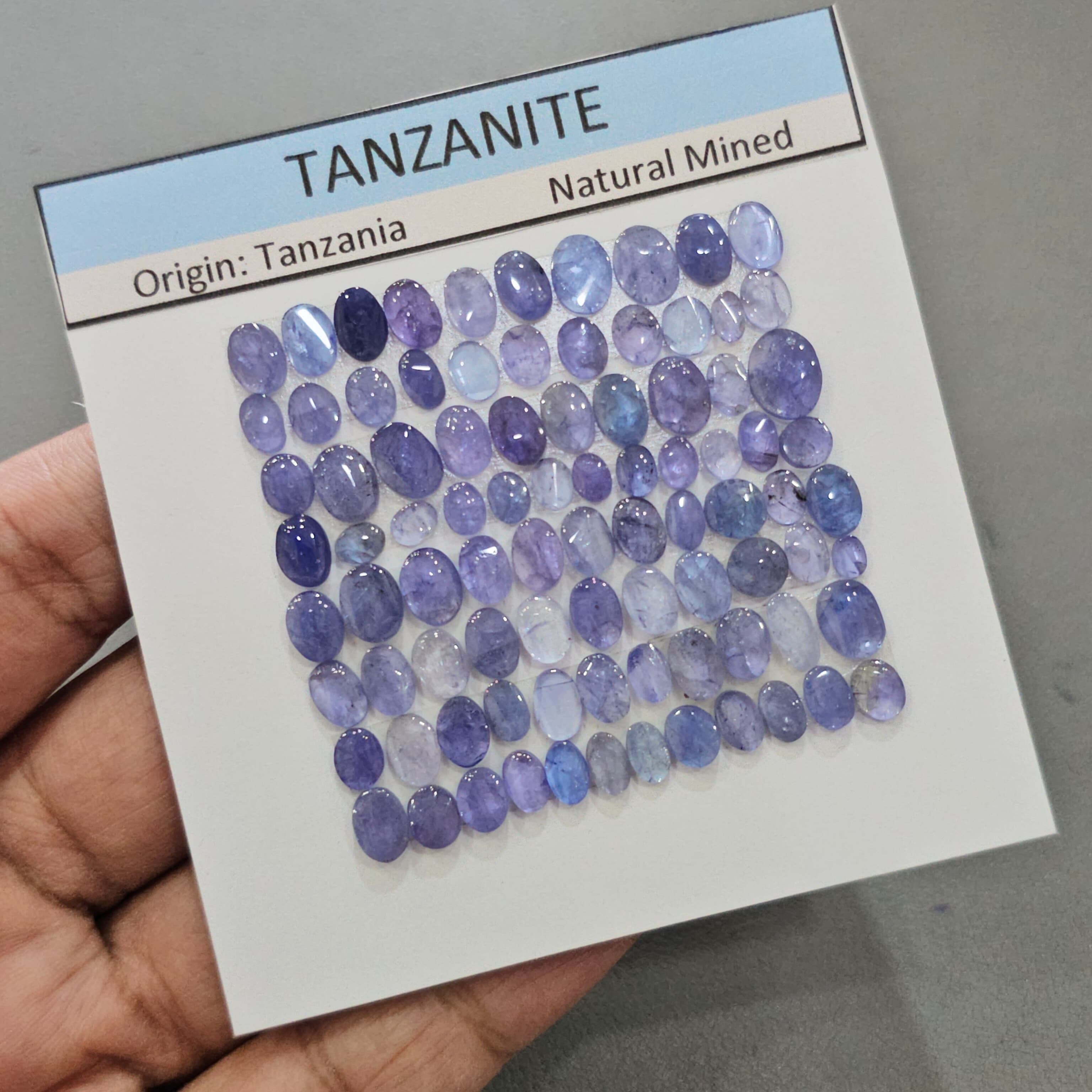 1 Card of Natural Polished Tanzanite Slices | | 4–10mm