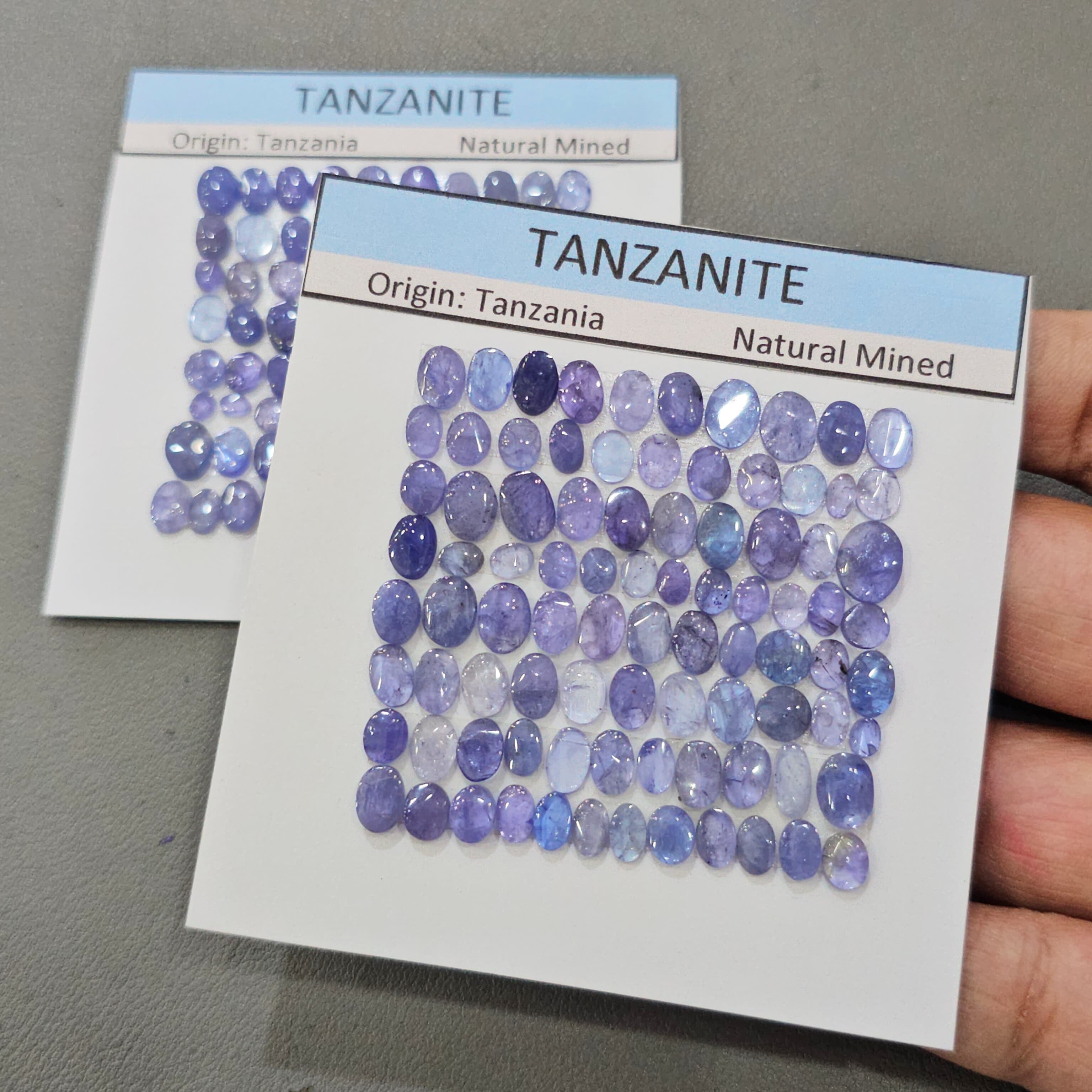 1 Card of Natural Polished Tanzanite Slices | | 4–10mm