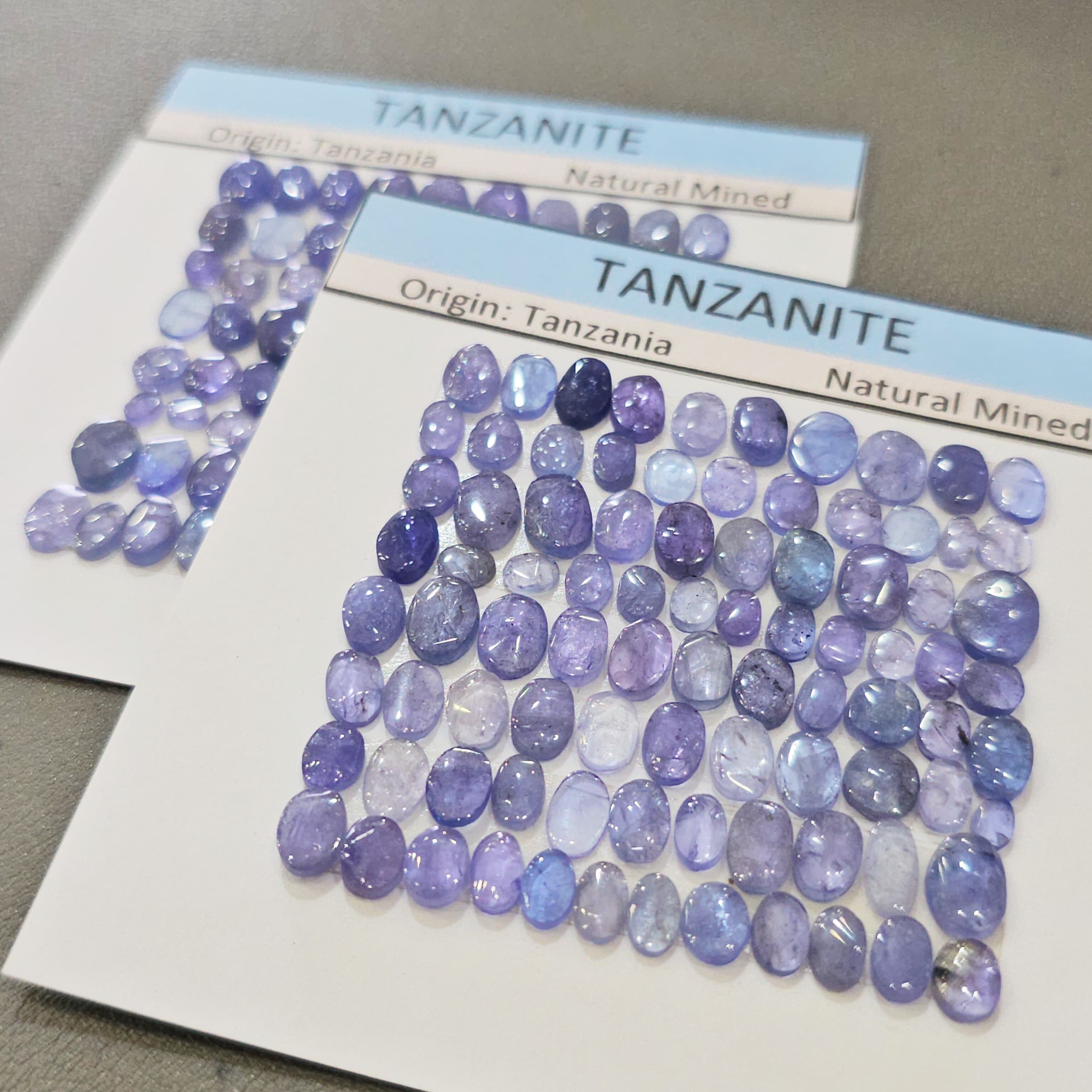 1 Card of Natural Polished Tanzanite Slices | | 4–10mm