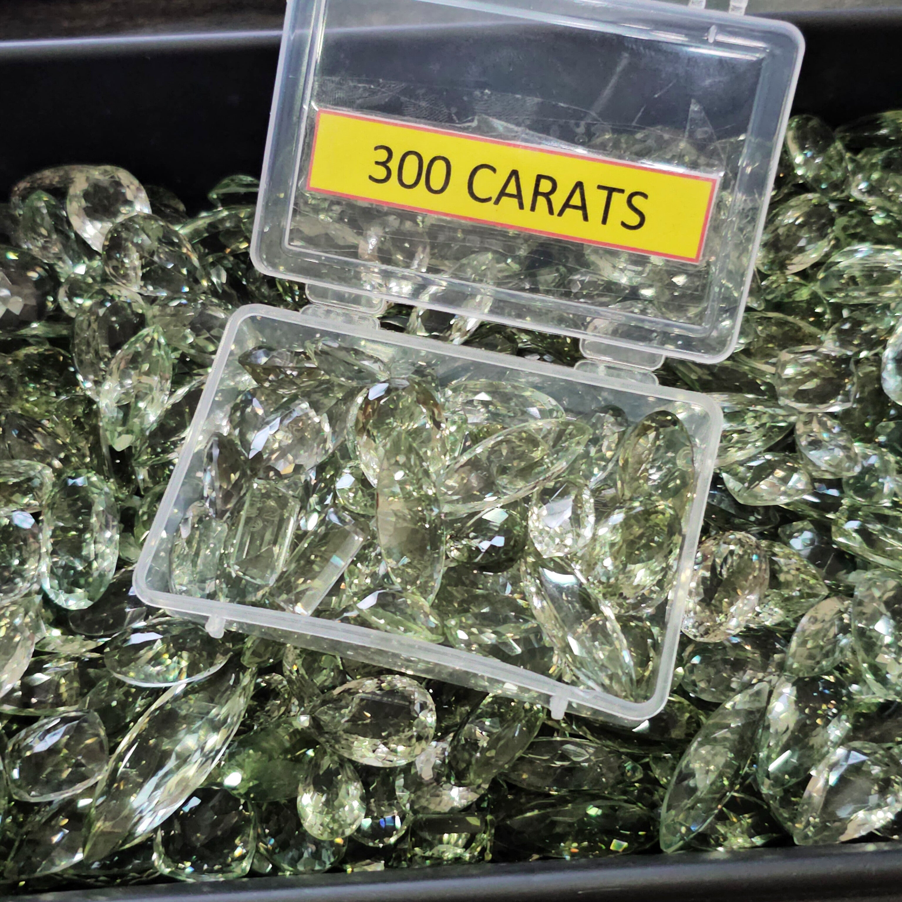 Week1: 300Cts Natural Prasiolite Faceted Gemstones | 15–30mm | 20–25 Pcs