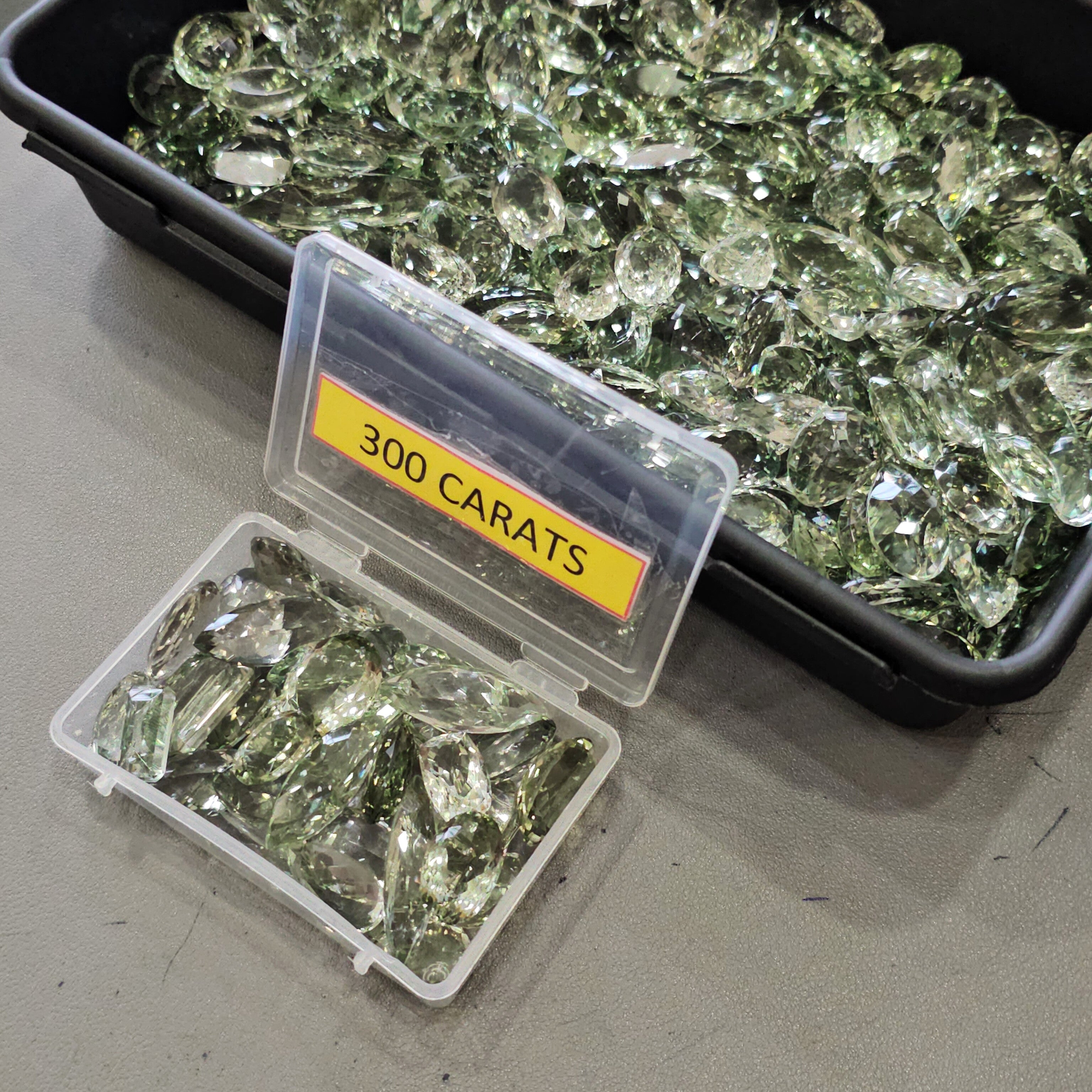 Week1: 300Cts Natural Prasiolite Faceted Gemstones | 15–30mm | 20–25 Pcs