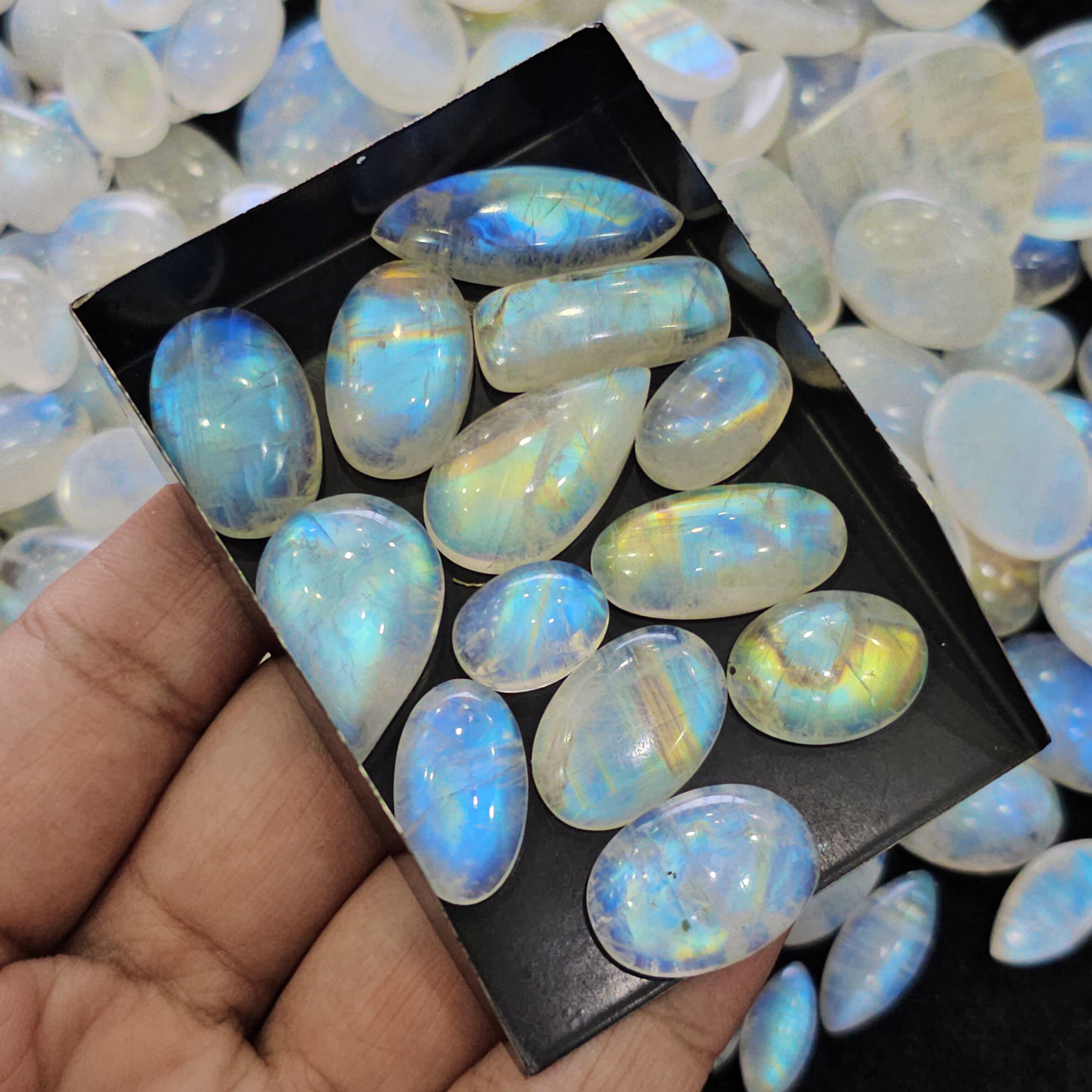 100 Grams of Rainbow Monstone | 10mm to 30mm sizss | 30 Pcs approx