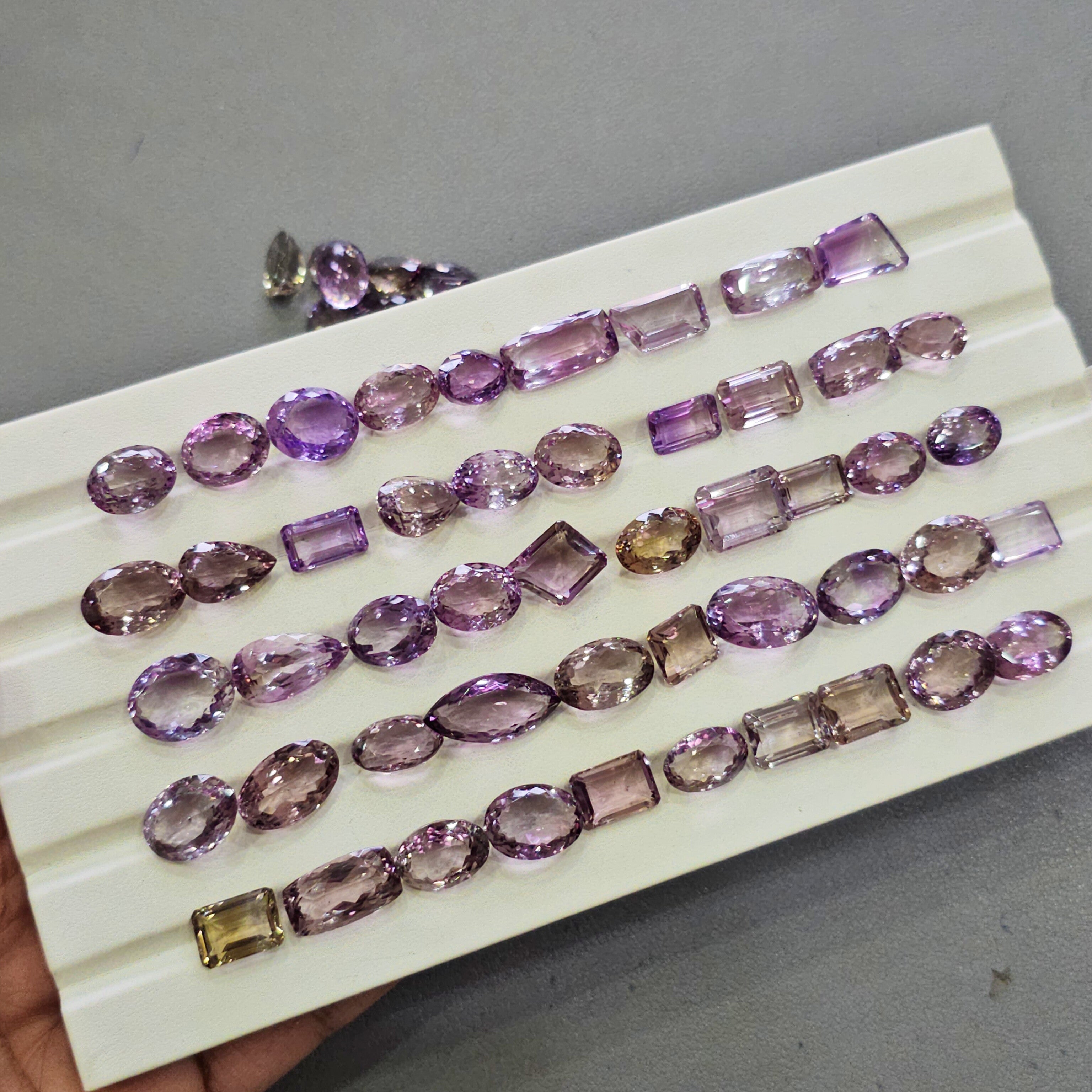 100 Cts Natural Ametrine Faceted Stones | 10–18mm | Approx. 12 Pcs | Bi colours