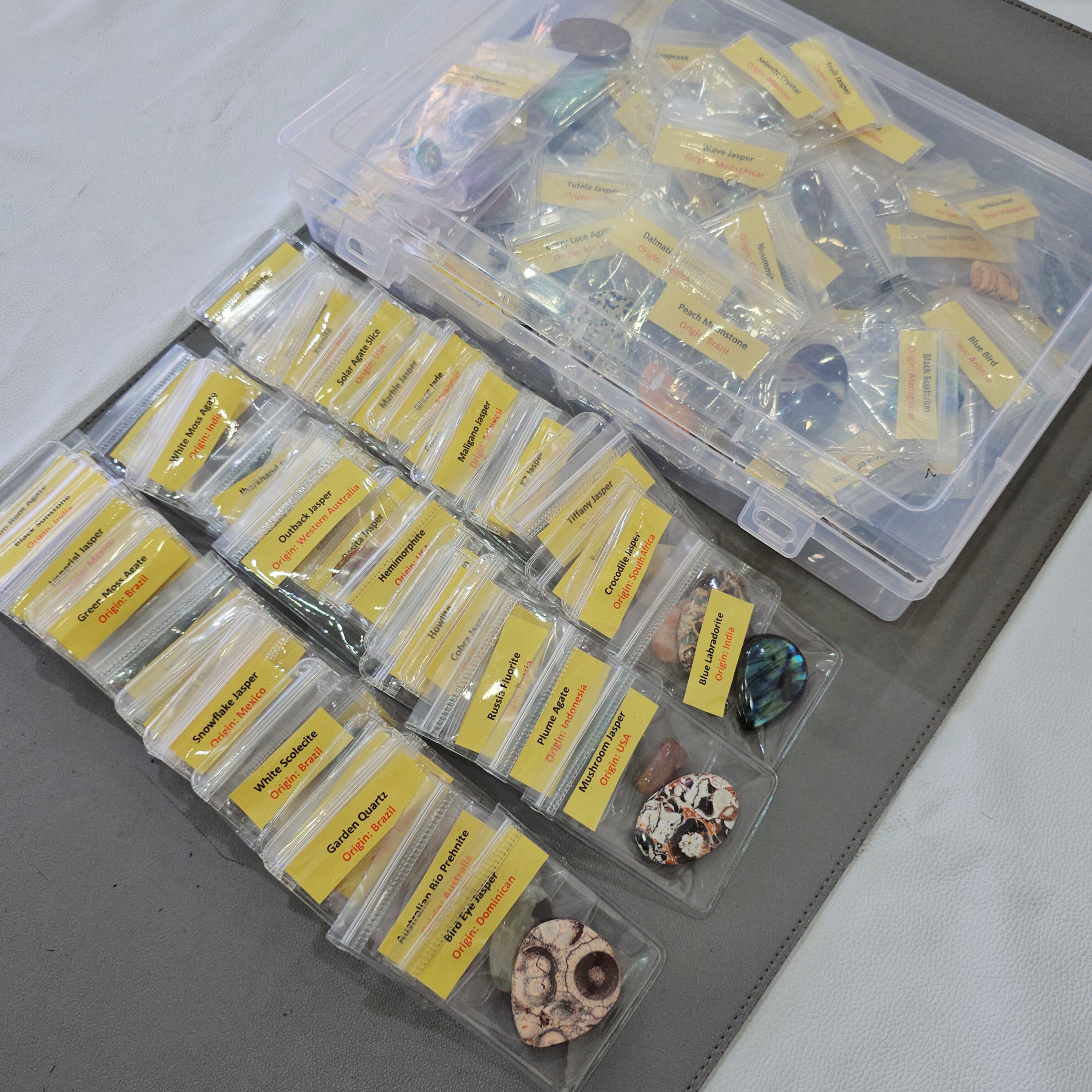Mega 160 PCS Gemstone Collection Box – 160 Unique Cabochons with Names & Origins - The LabradoriteKing
