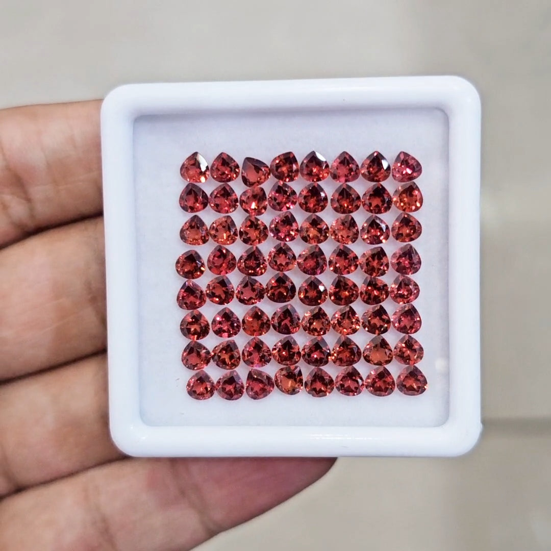 64pcs Natural Mozambique Cherry Garnet Faceted | Teardrop | Size: 4mm - The LabradoriteKing