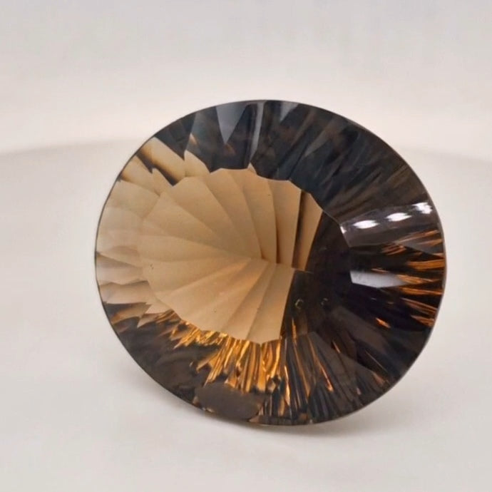 Natural Smoky Quartz Concave Cut | Shape: Oval | 34x29mm - The LabradoriteKing