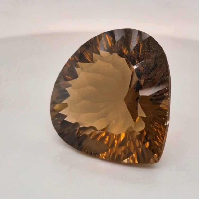 Natural Smoky Quartz Concave Cut | Shape: Teardrop | 30mm - The LabradoriteKing