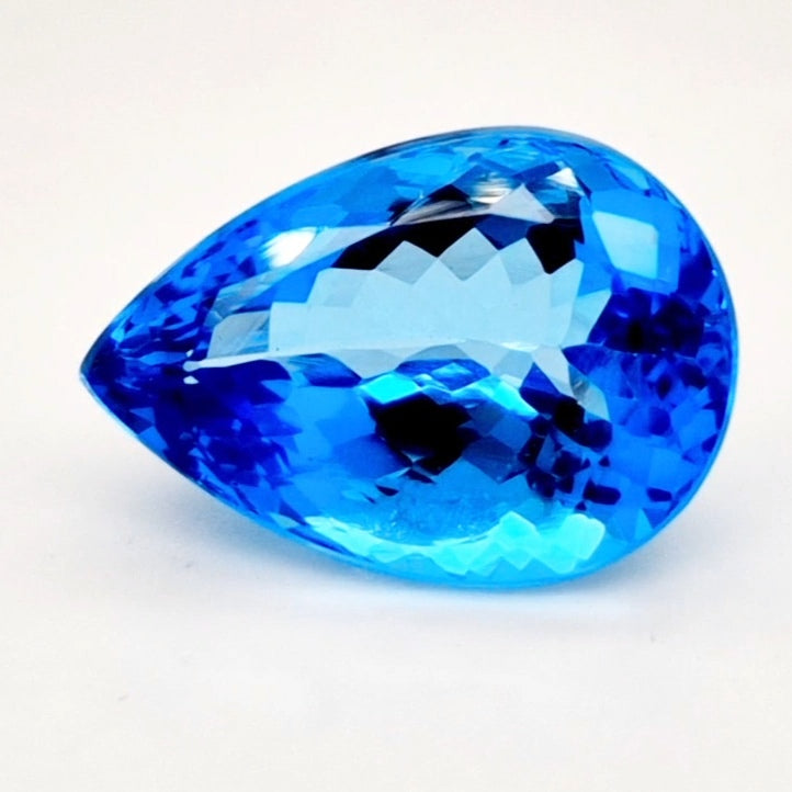 Natural Swiss Blue Topaz Faceted | Pear | 21x14mm - The LabradoriteKing