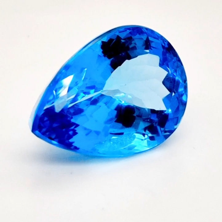 Natural Swiss Blue Topaz Faceted | Pear | 21x14mm - The LabradoriteKing