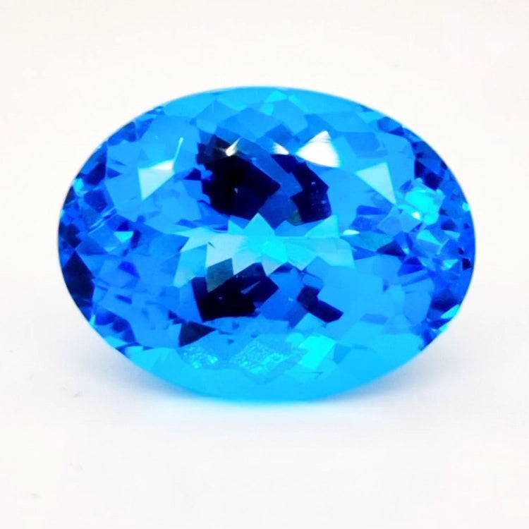 Natural Swiss Blue Topaz Faceted | Oval | 18x13mm - The LabradoriteKing