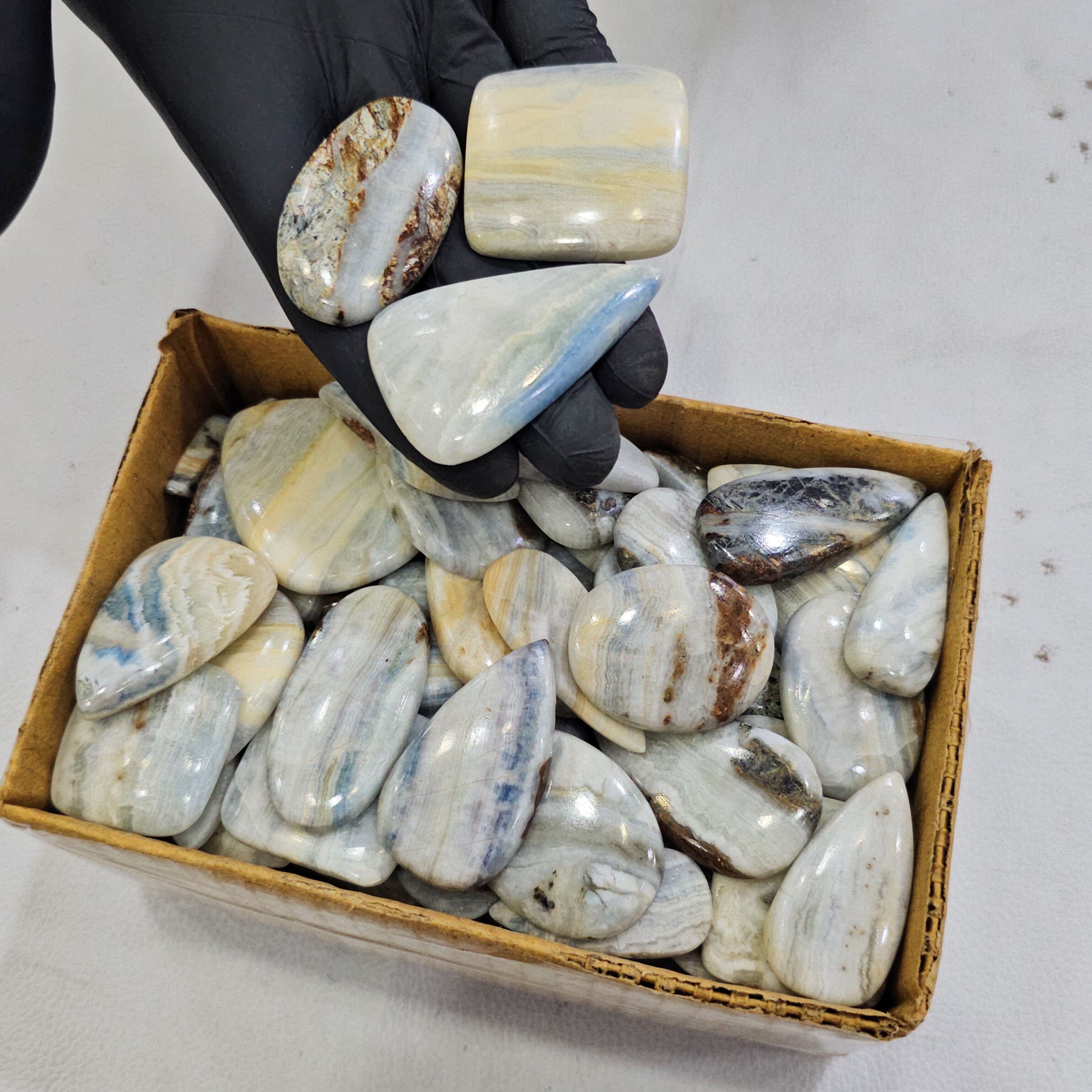 500 Grams Natural Blue Scheelite Jasper Gemstones | 40-50 Pcs (Approx.) | 15–45mm - The LabradoriteKing