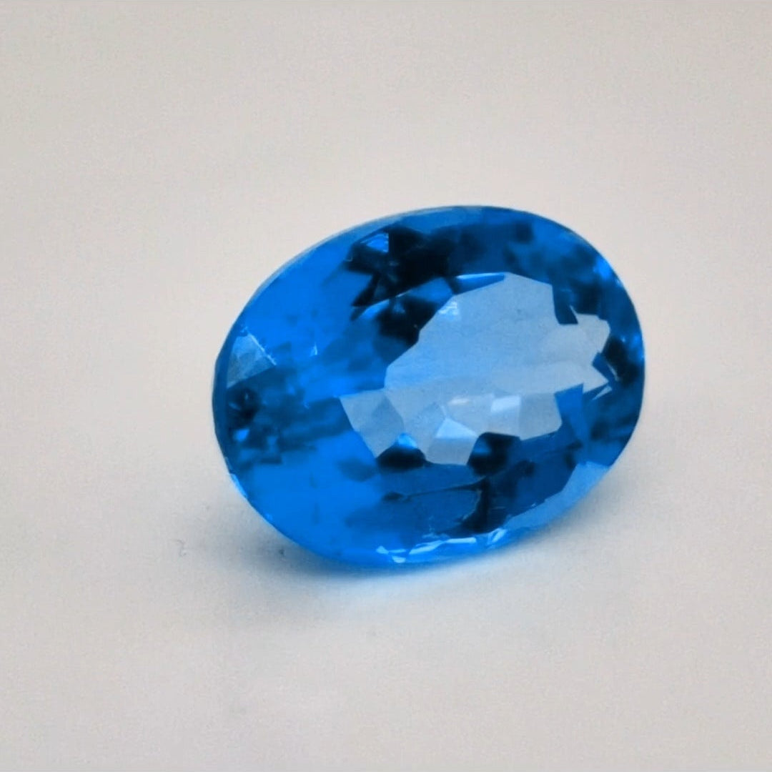 Natural Swiss Blue Topaz Faceted | Oval | 15x11mm - The LabradoriteKing