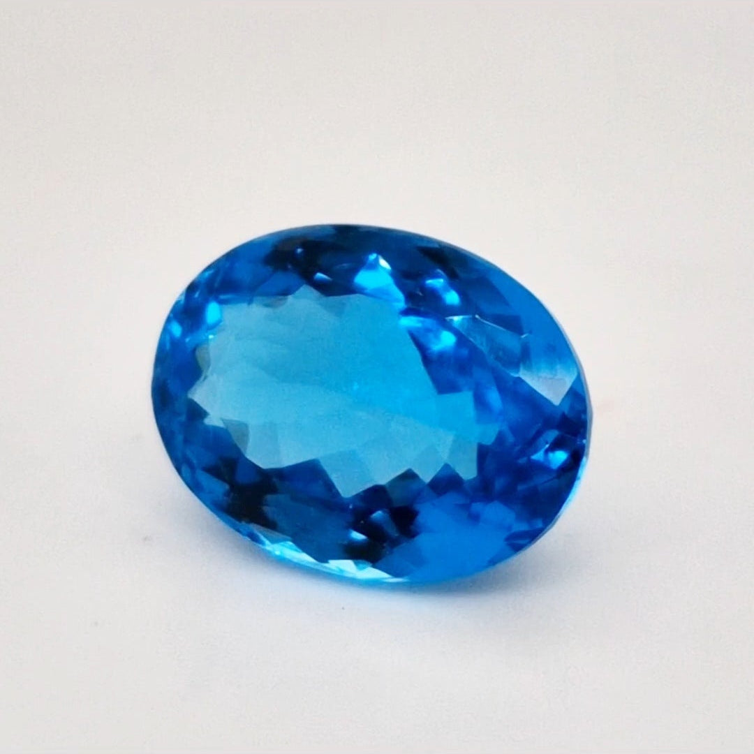 Natural Swiss Blue Topaz Faceted | Oval | 16x12mm - The LabradoriteKing