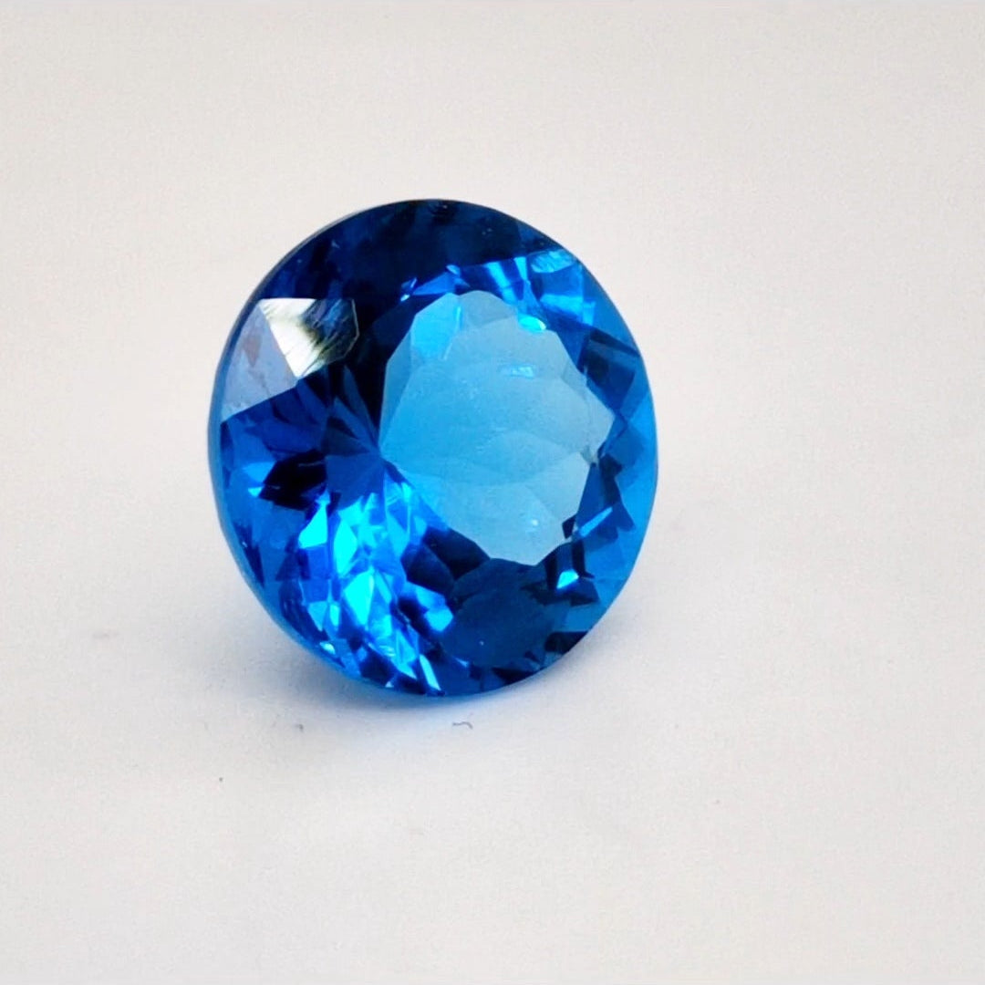 Natural Swiss Blue Topaz Faceted | Round | 13mm - The LabradoriteKing