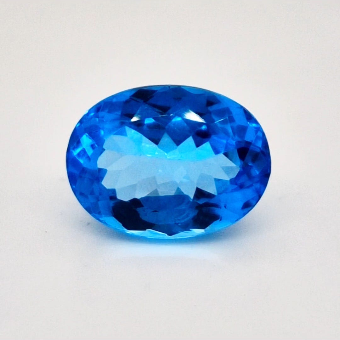 Natural Swiss Blue Topaz Faceted | Oval | 14x11mm - The LabradoriteKing