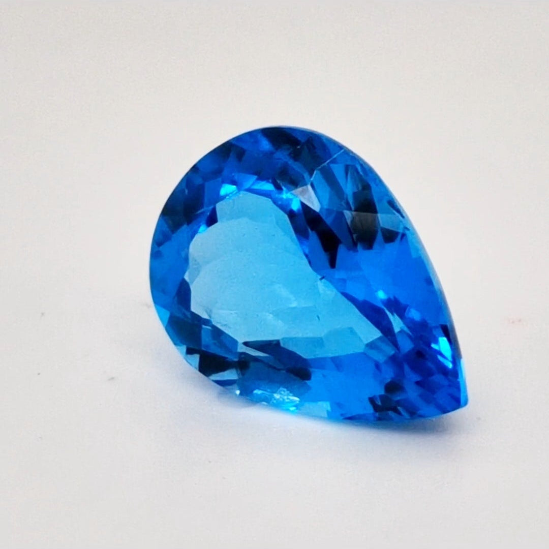 Natural Swiss Blue Topaz Faceted | Pear | 16x12mm - The LabradoriteKing