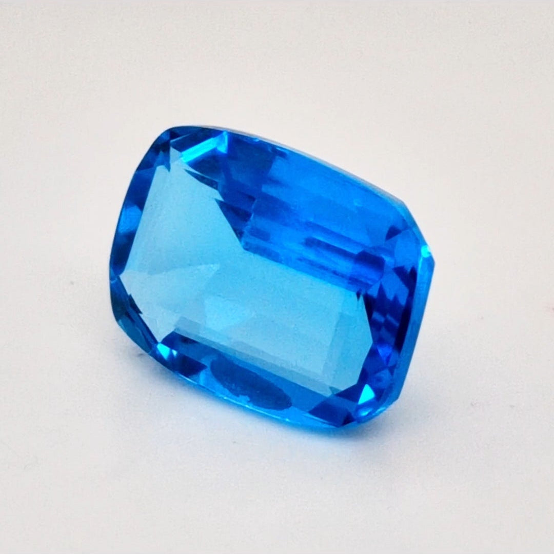 Natural Swiss Blue Topaz Faceted | Rectangle | 15x11mm - The LabradoriteKing