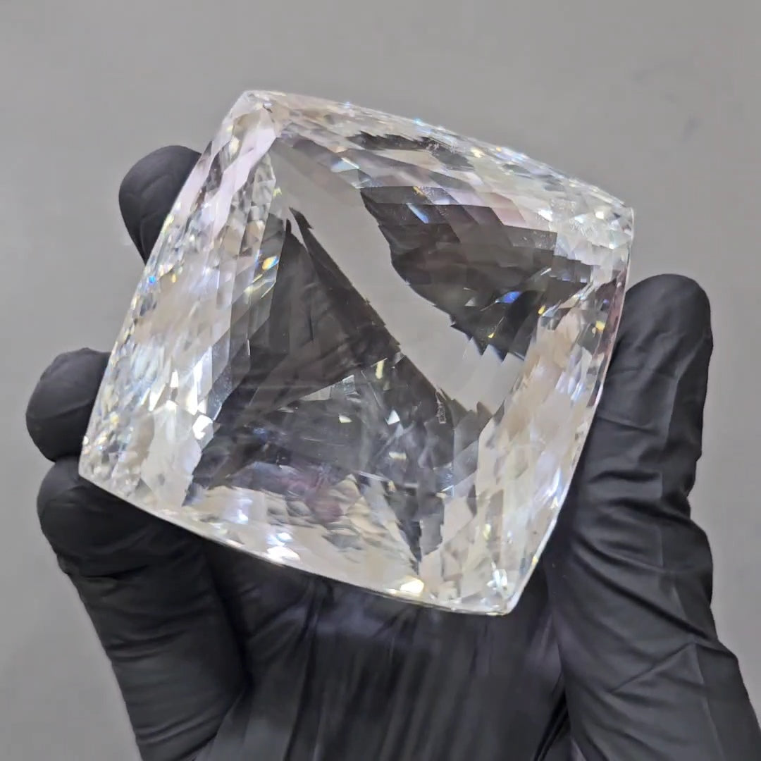 1476Cts | Natural Jambo Clear Quartz Faceted | Rectangle | 63x61mm - The LabradoriteKing